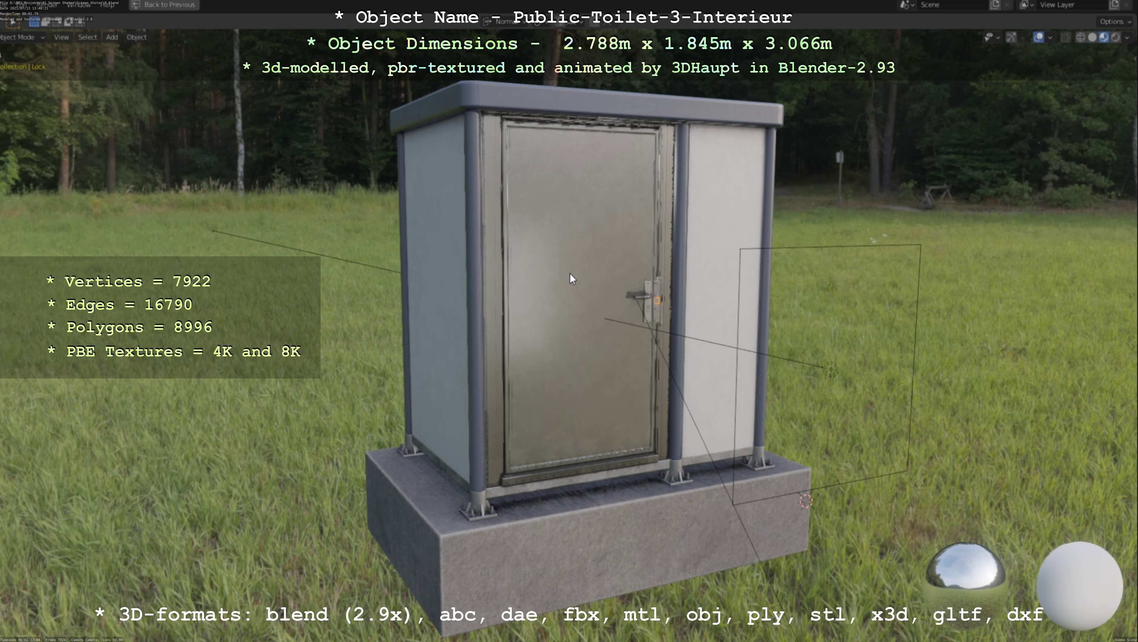 Public Toilet Version 3 - Interior Low-poly 3D model_39