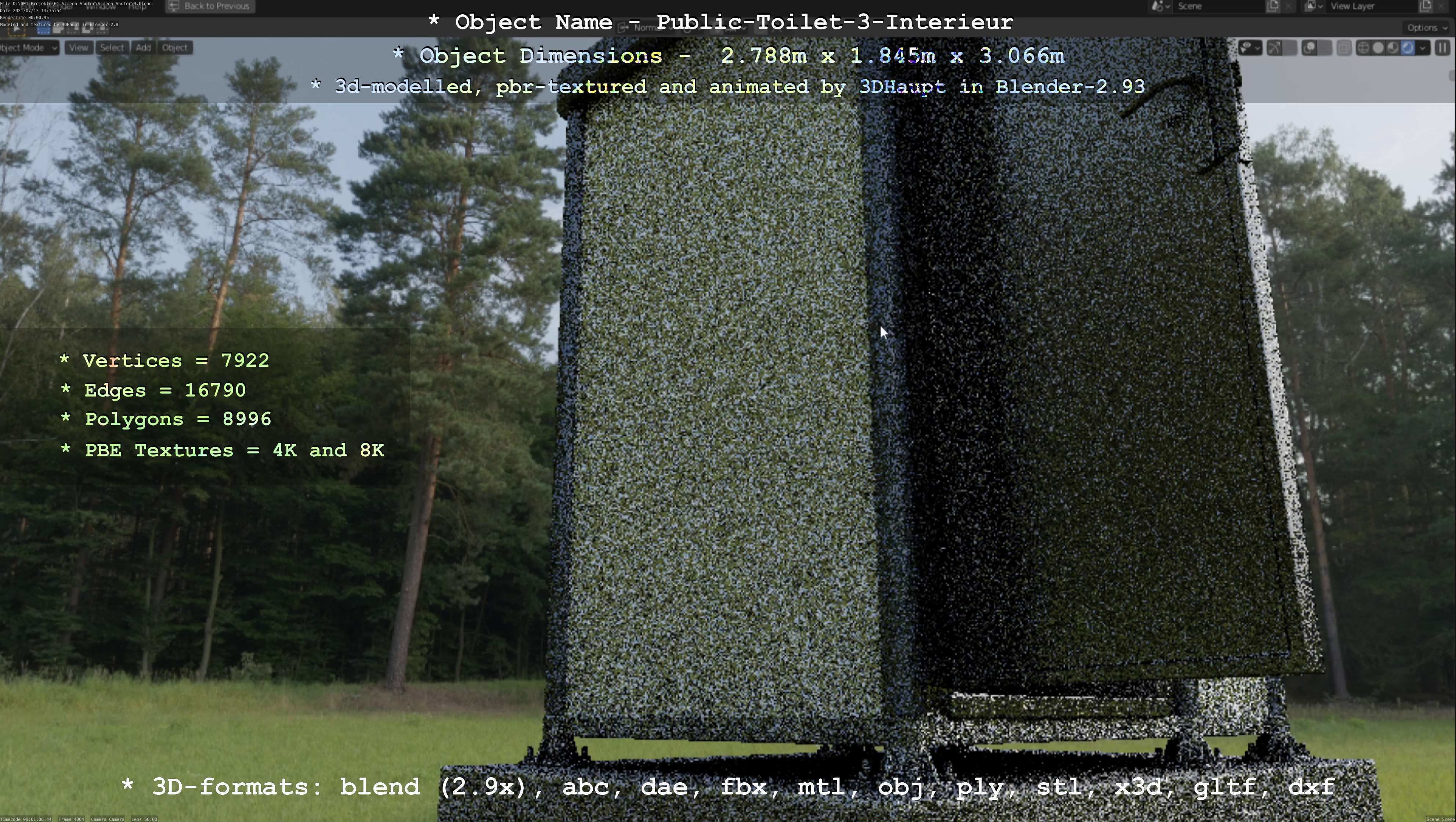 Public Toilet Version 3 - Interior Low-poly 3D model_92