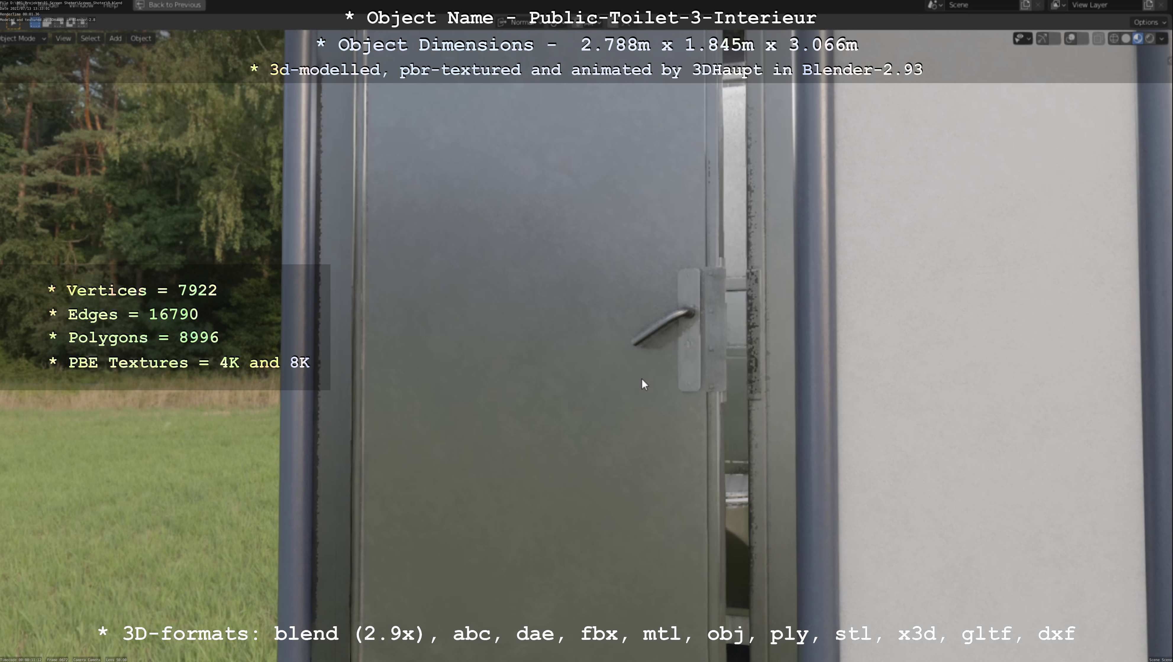 Public Toilet Version 3 - Interior Low-poly 3D model_101