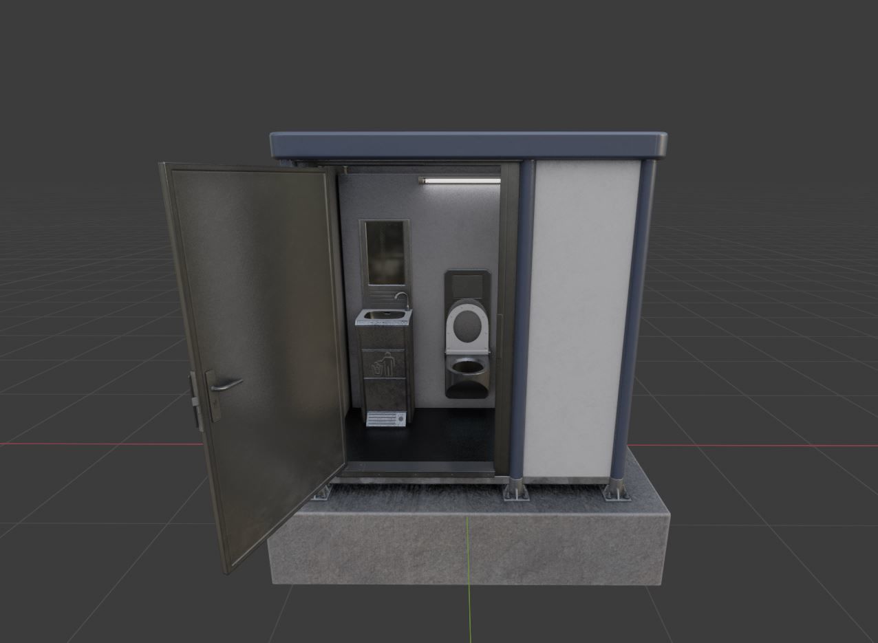 Public Toilet Version 3 - Interior Low-poly 3D model_3