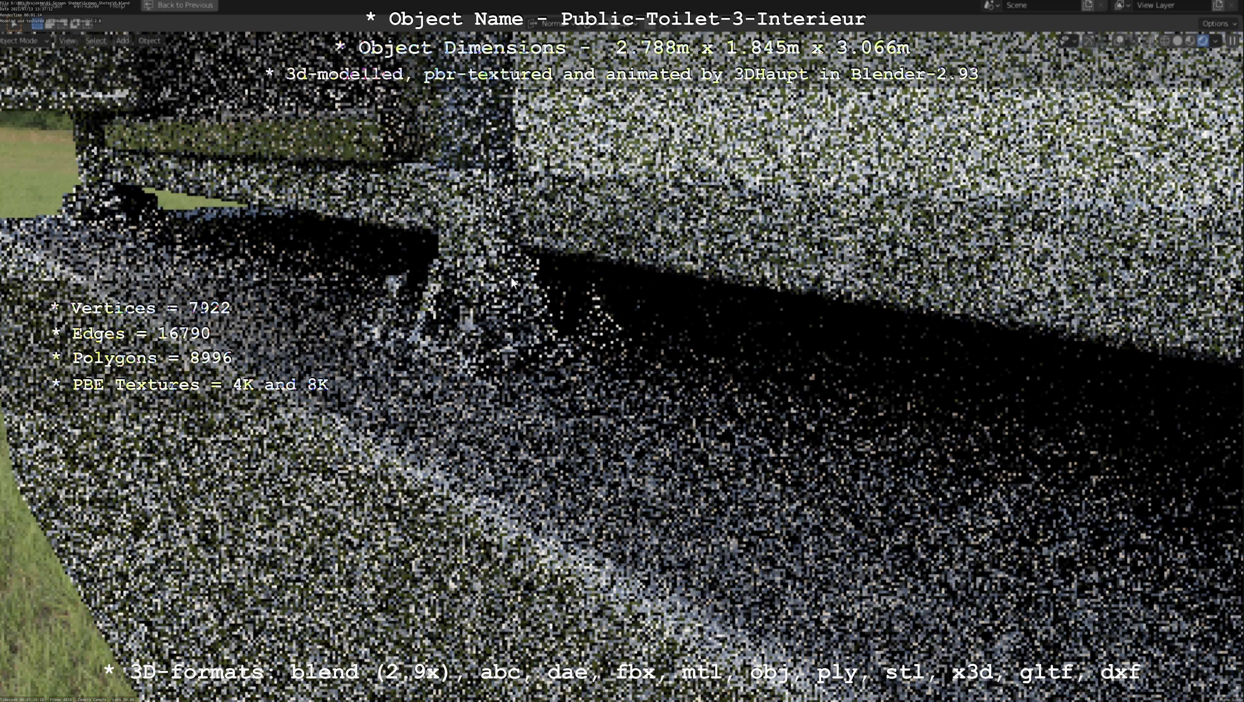 Public Toilet Version 3 - Interior Low-poly 3D model_85