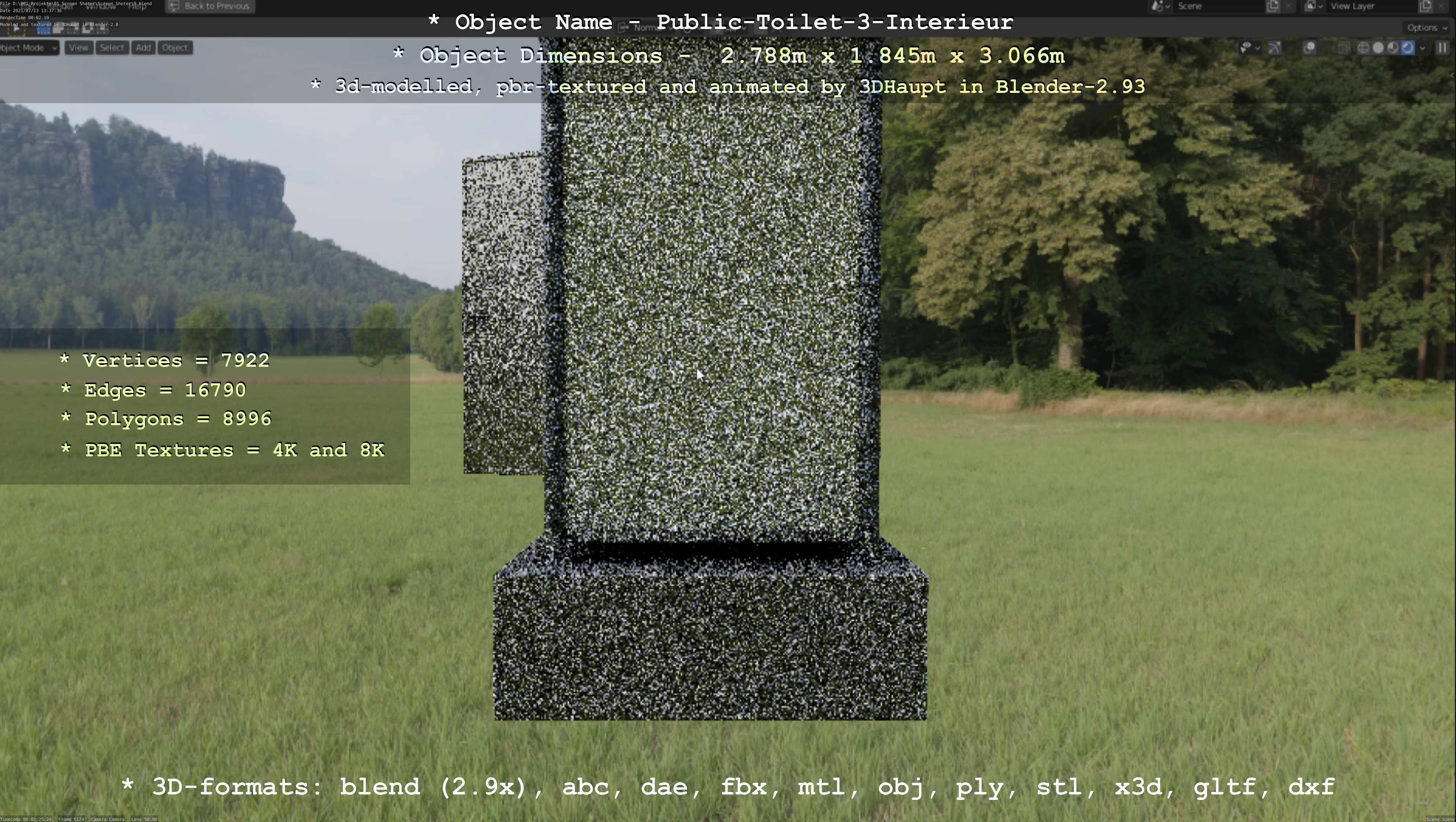 Public Toilet Version 3 - Interior Low-poly 3D model_89