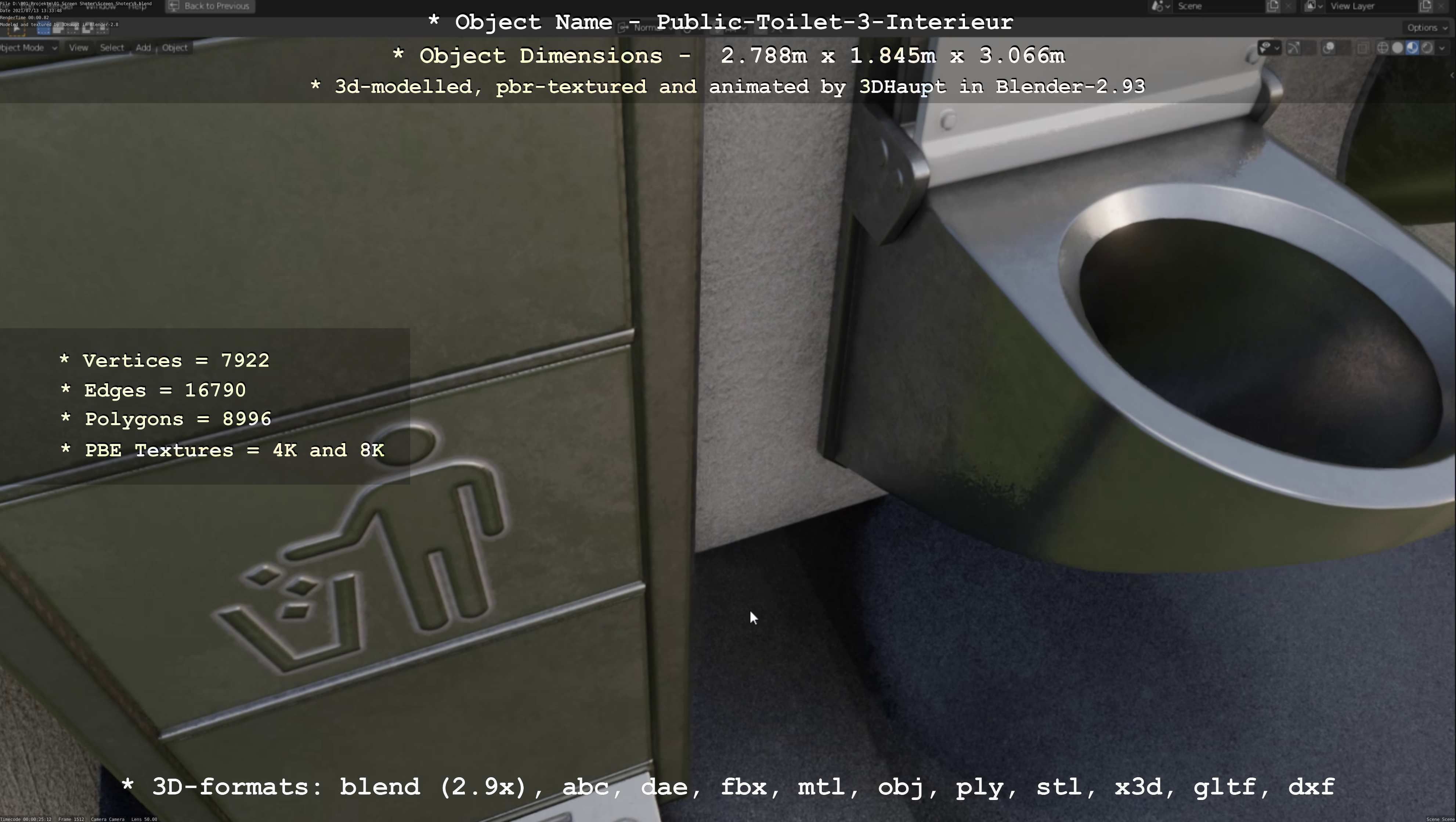 Public Toilet Version 3 - Interior Low-poly 3D model_49