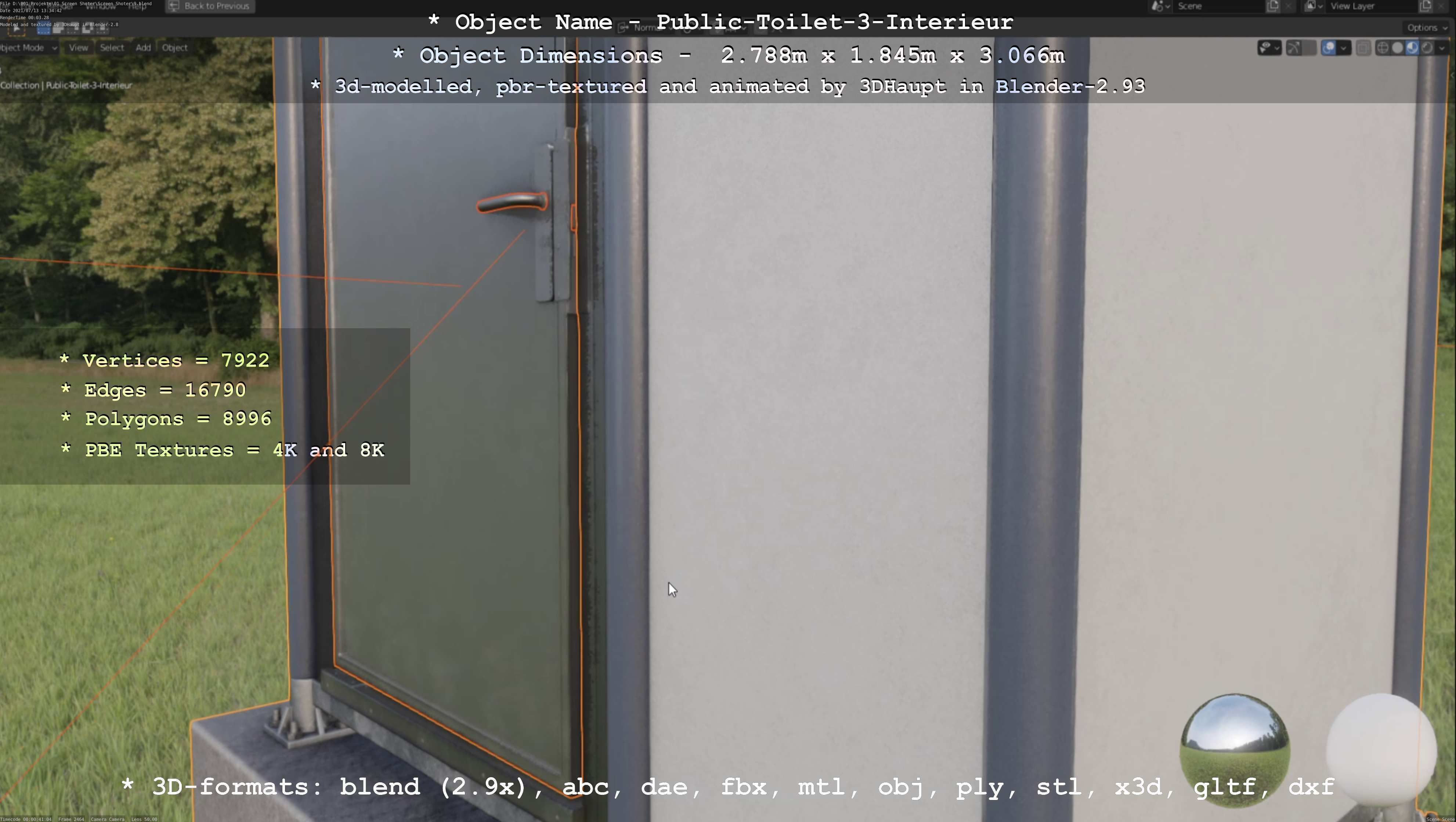 Public Toilet Version 3 - Interior Low-poly 3D model_113