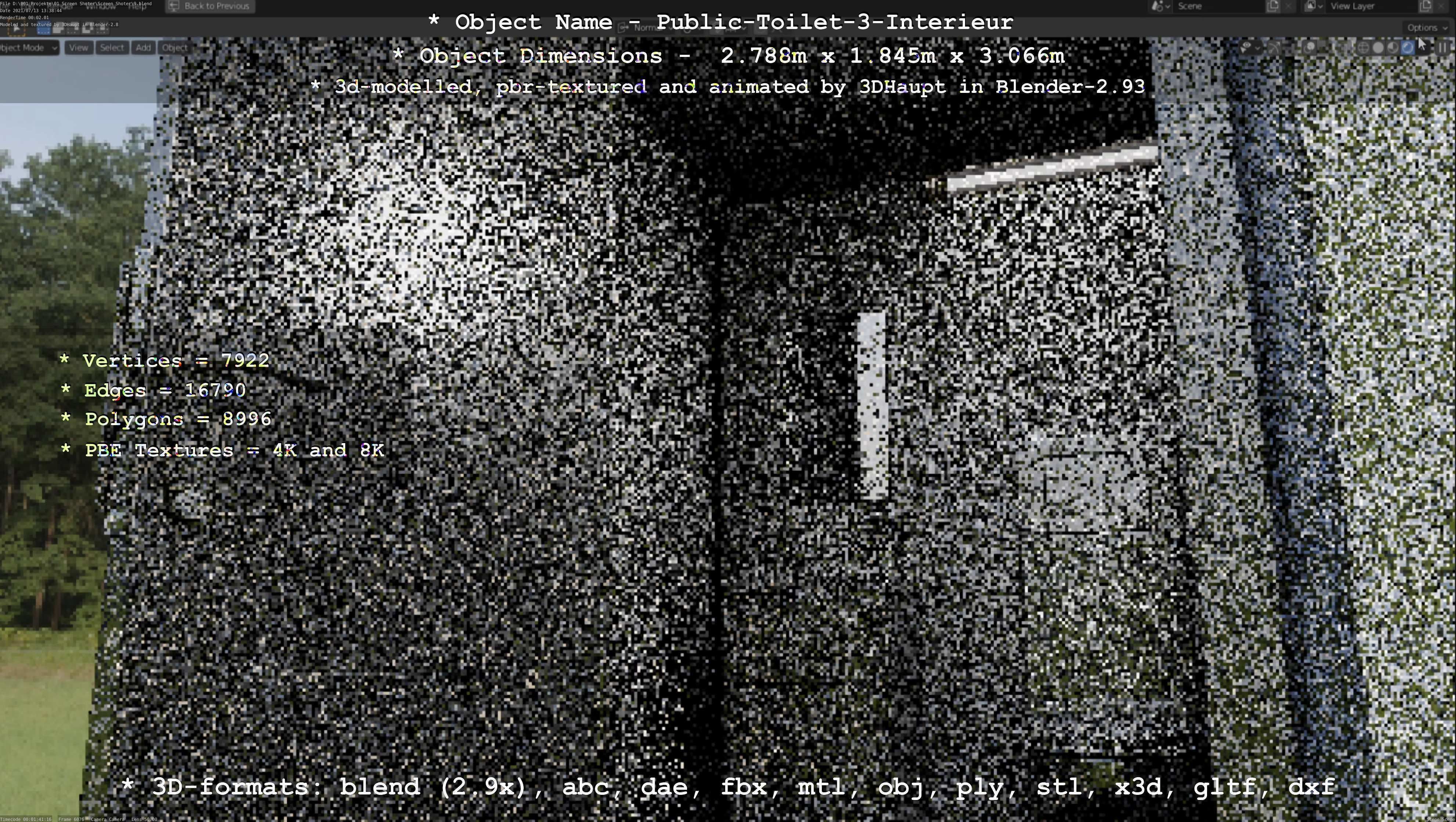 Public Toilet Version 3 - Interior Low-poly 3D model_109