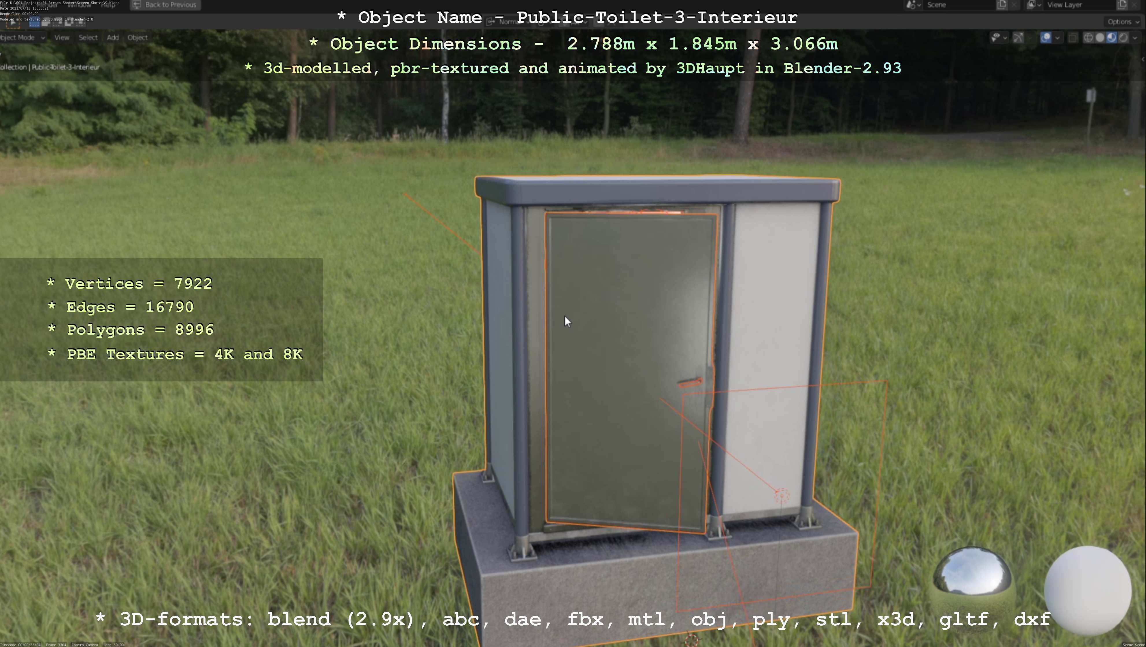 Public Toilet Version 3 - Interior Low-poly 3D model_117