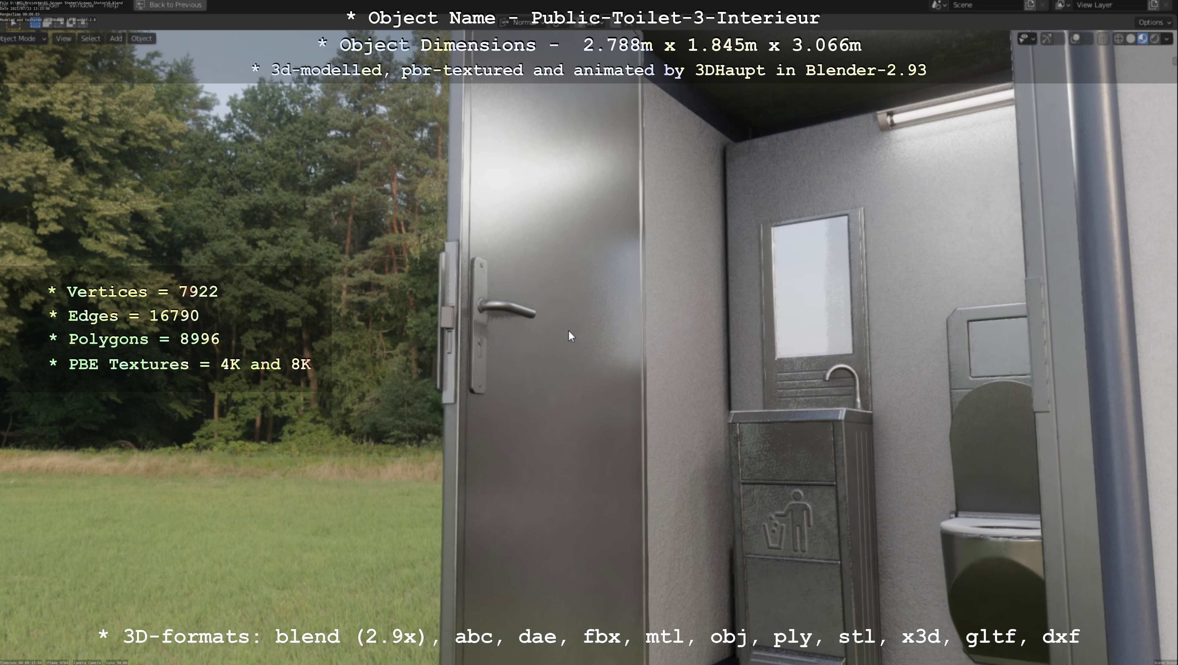 Public Toilet Version 3 - Interior Low-poly 3D model_48