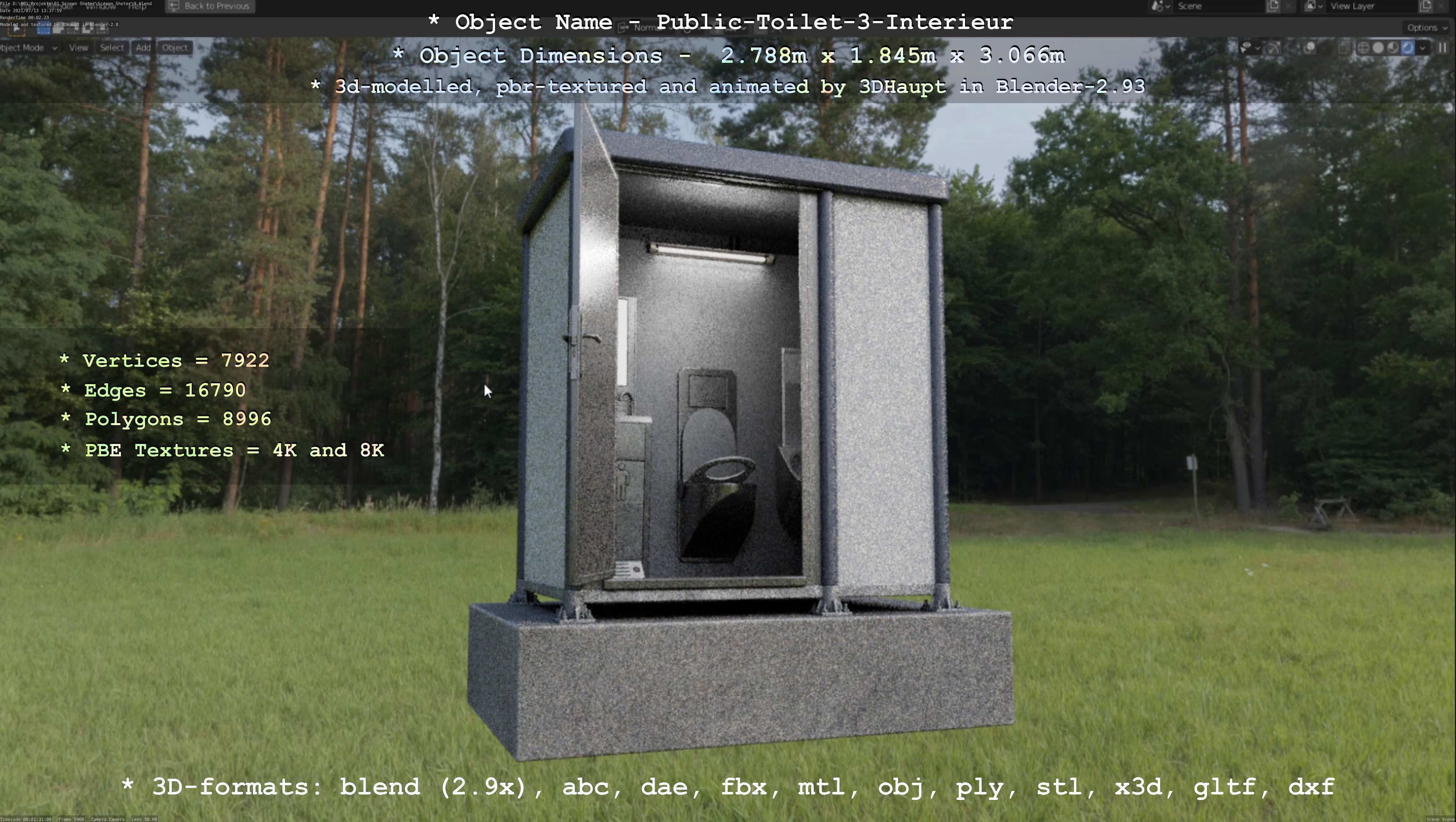 Public Toilet Version 3 - Interior Low-poly 3D model_72