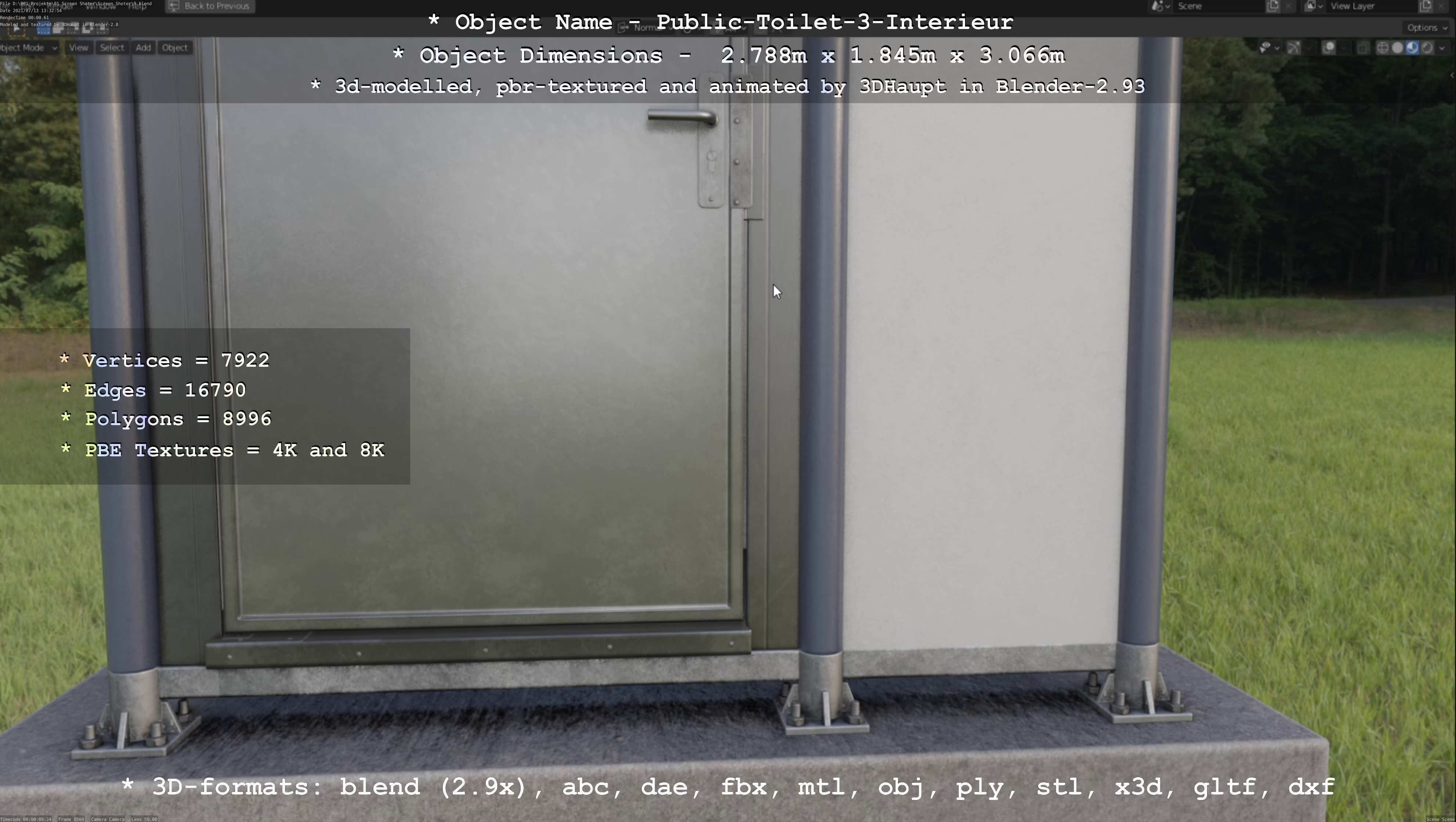 Public Toilet Version 3 - Interior Low-poly 3D model_44