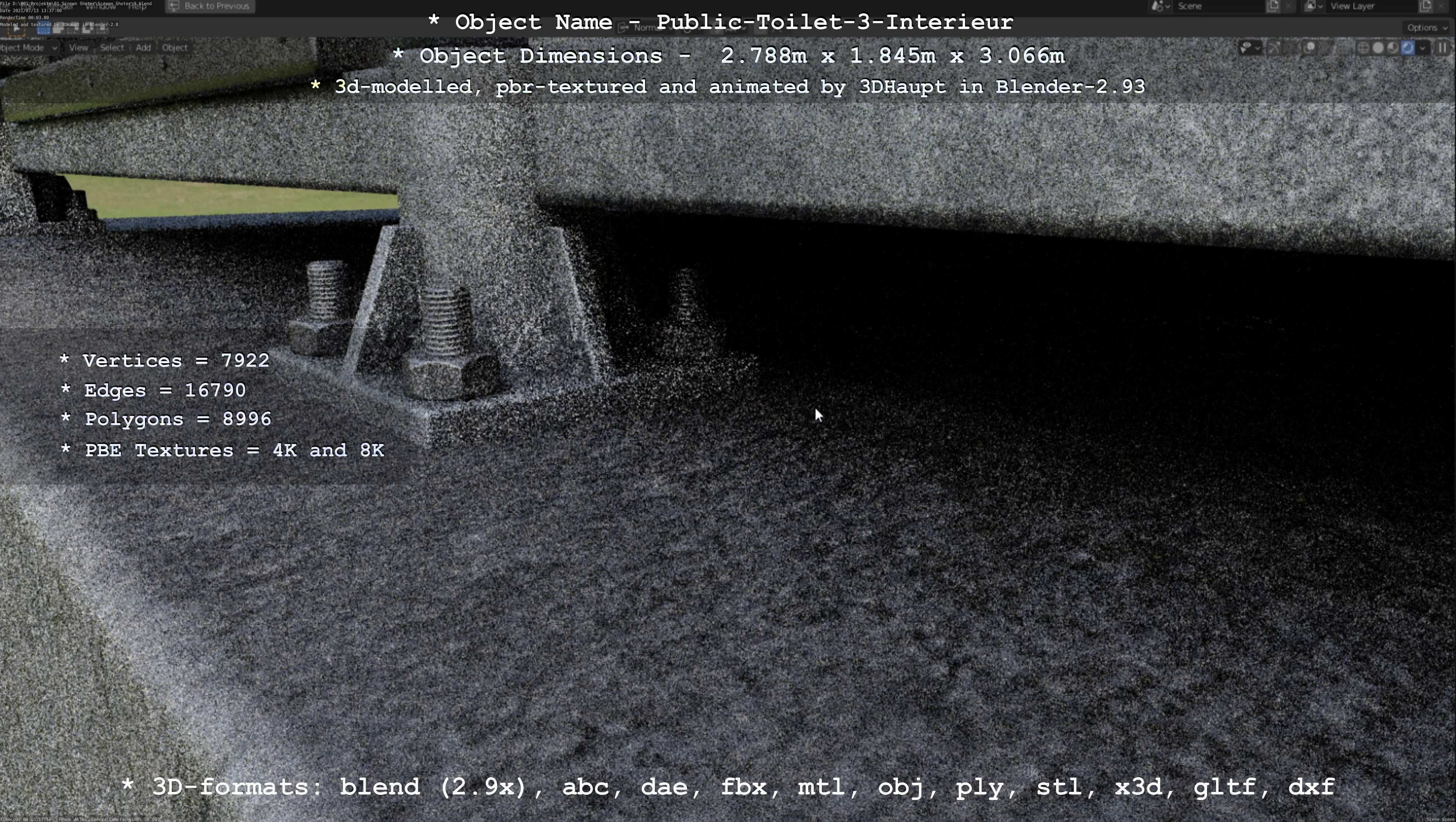 Public Toilet Version 3 - Interior Low-poly 3D model_74