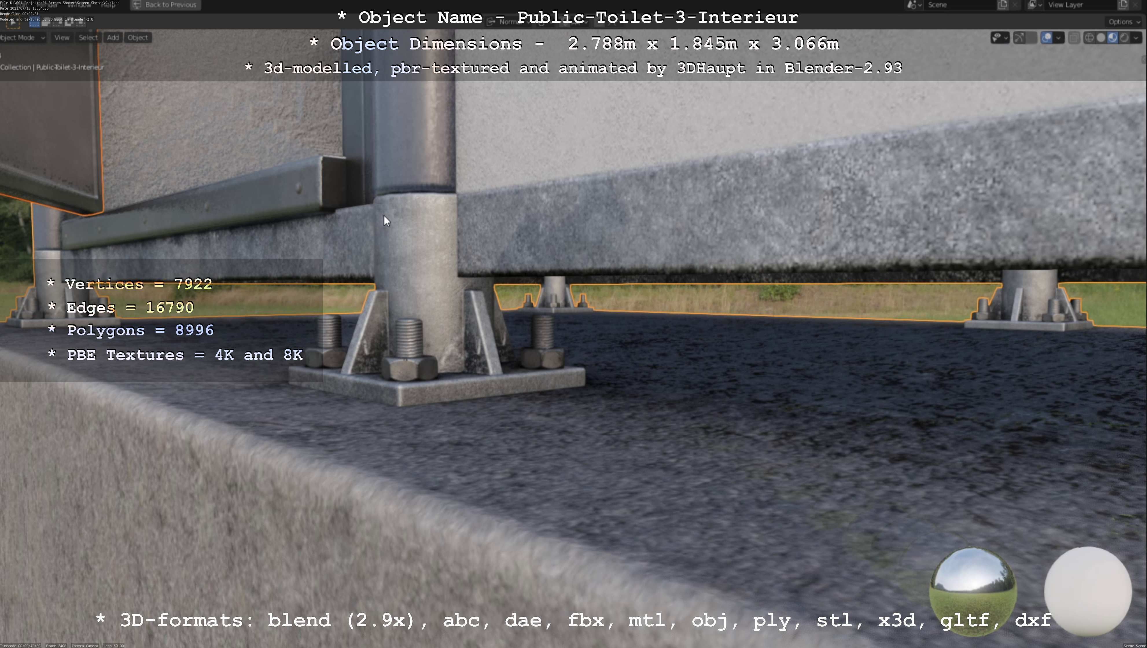 Public Toilet Version 3 - Interior Low-poly 3D model_60