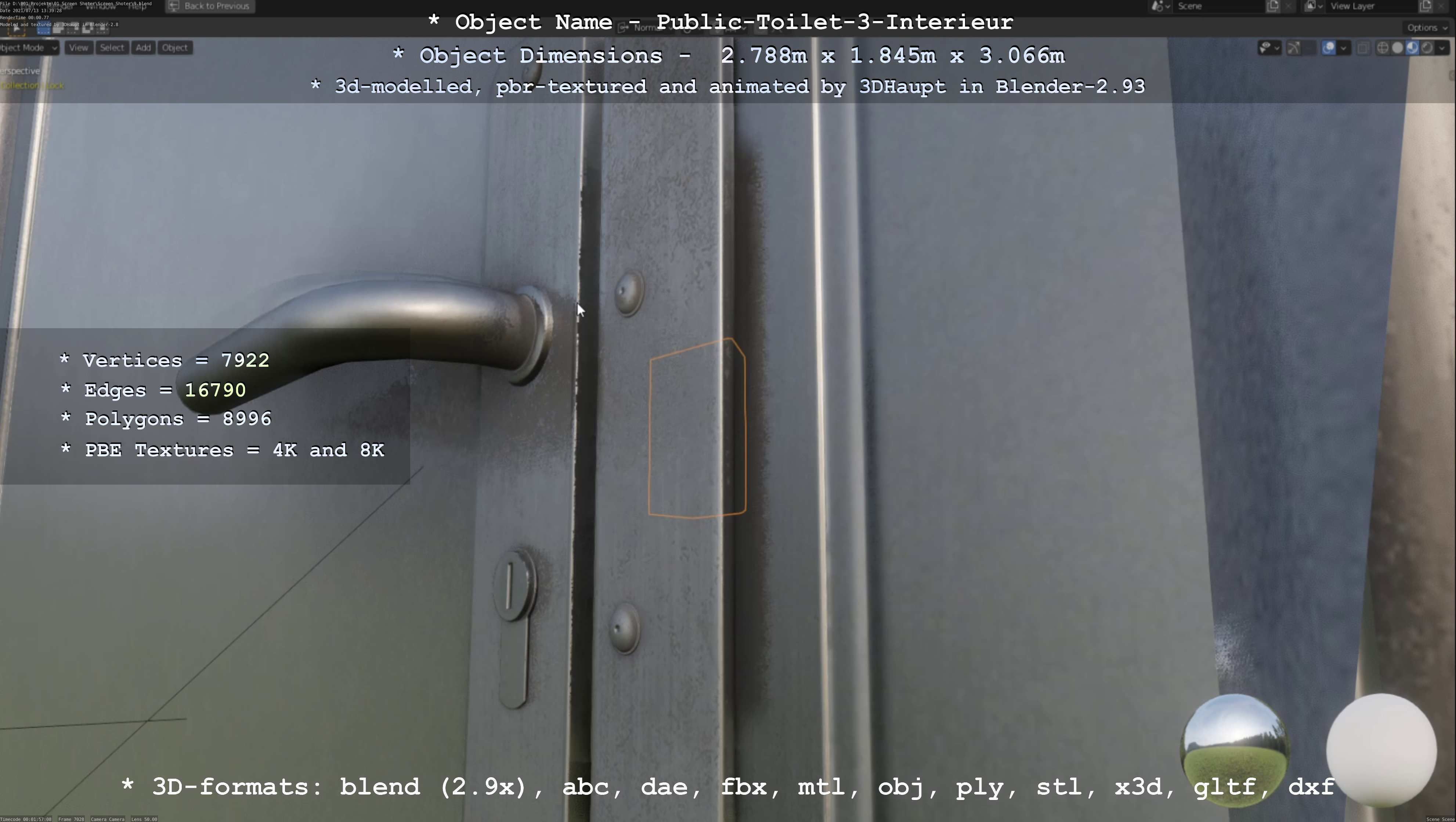 Public Toilet Version 3 - Interior Low-poly 3D model_32
