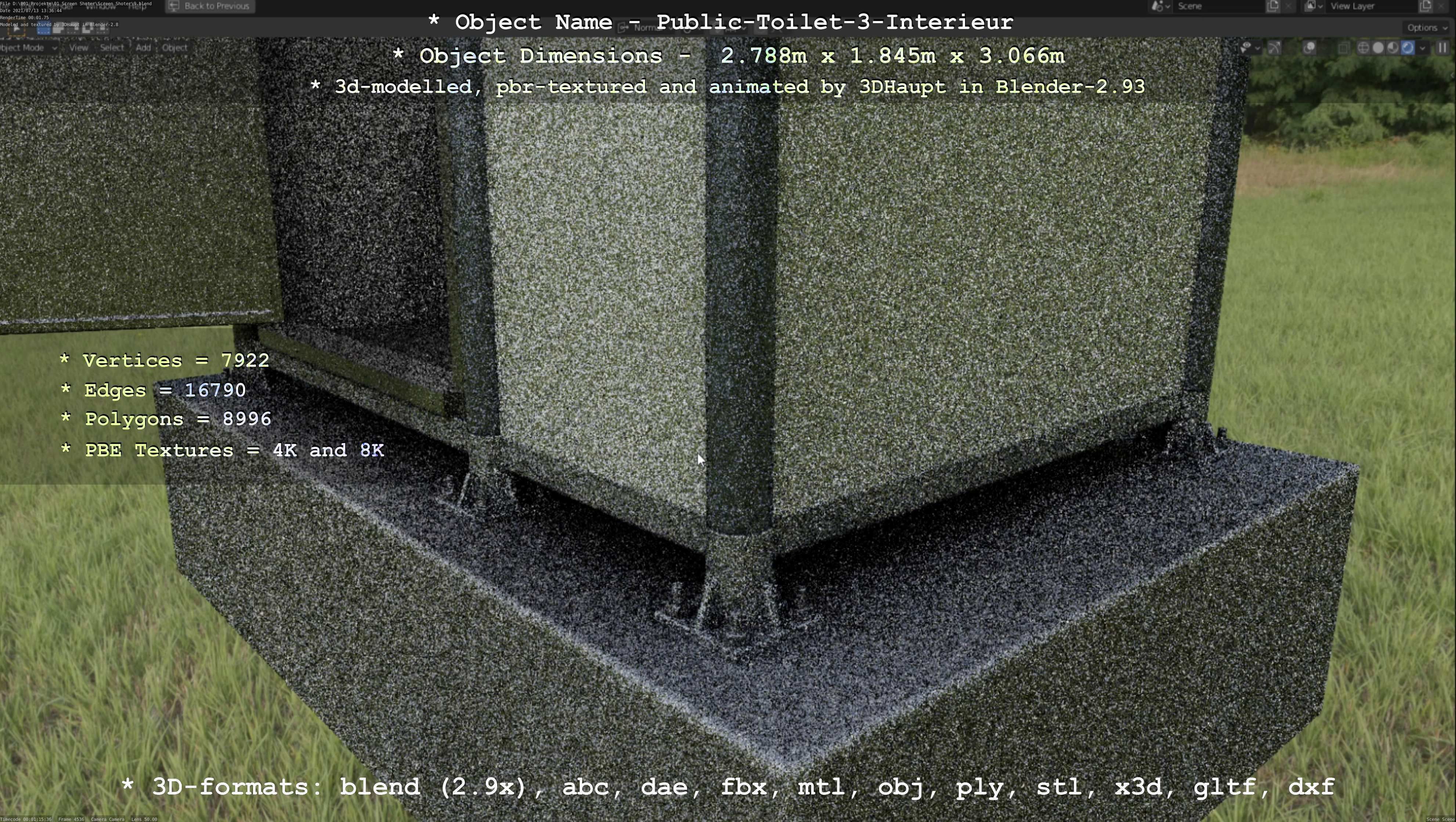 Public Toilet Version 3 - Interior Low-poly 3D model_91