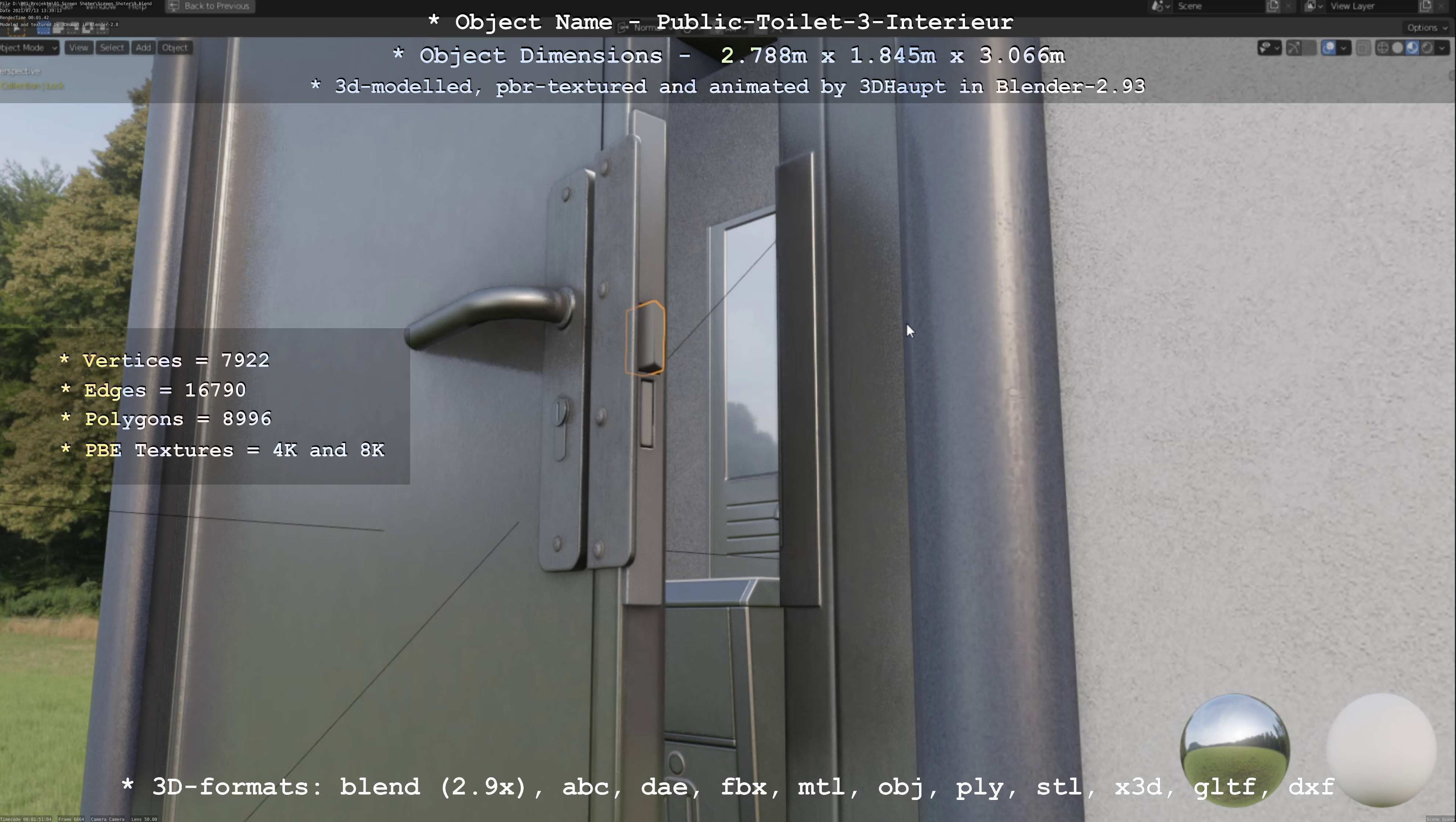 Public Toilet Version 3 - Interior Low-poly 3D model_82