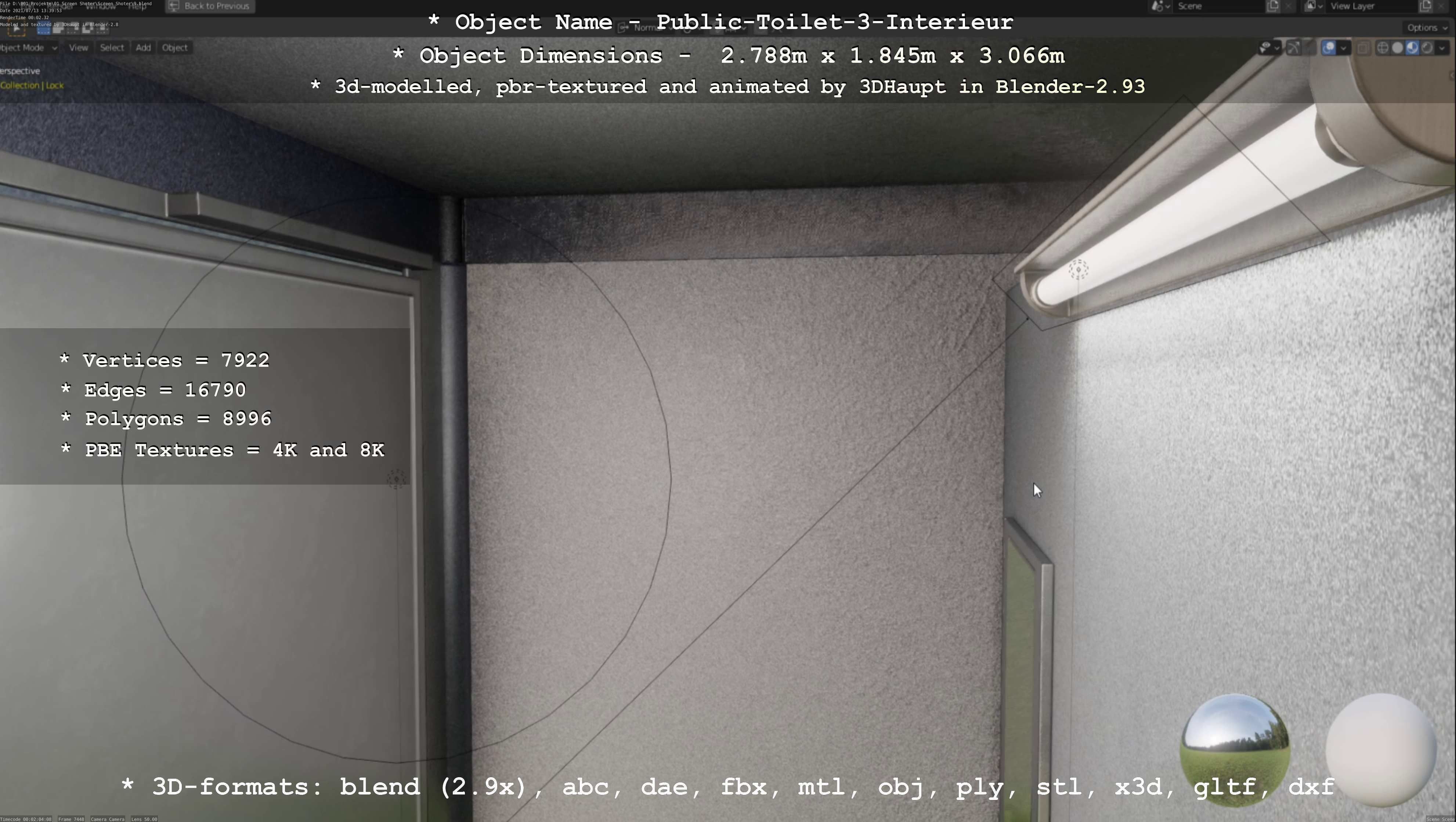 Public Toilet Version 3 - Interior Low-poly 3D model_33