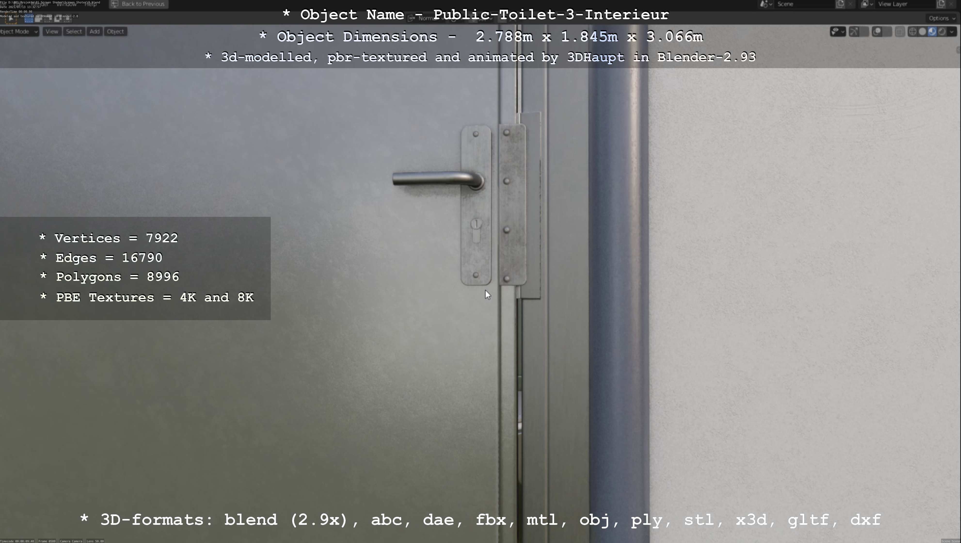 Public Toilet Version 3 - Interior Low-poly 3D model_47