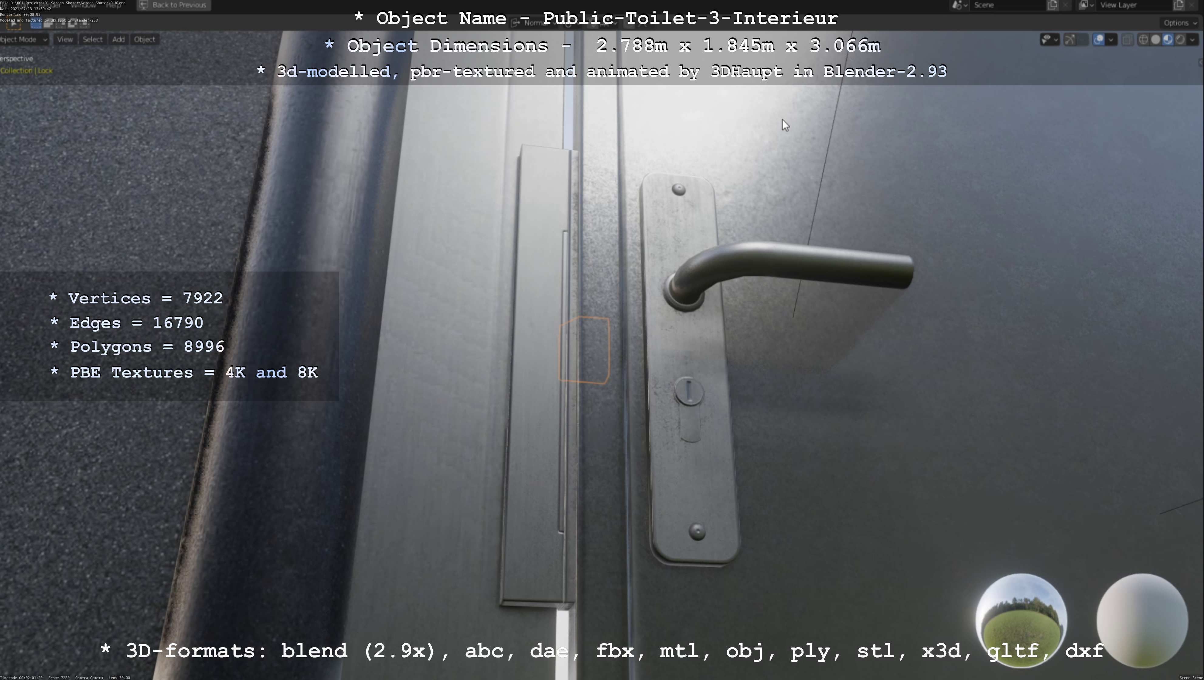 Public Toilet Version 3 - Interior Low-poly 3D model_27
