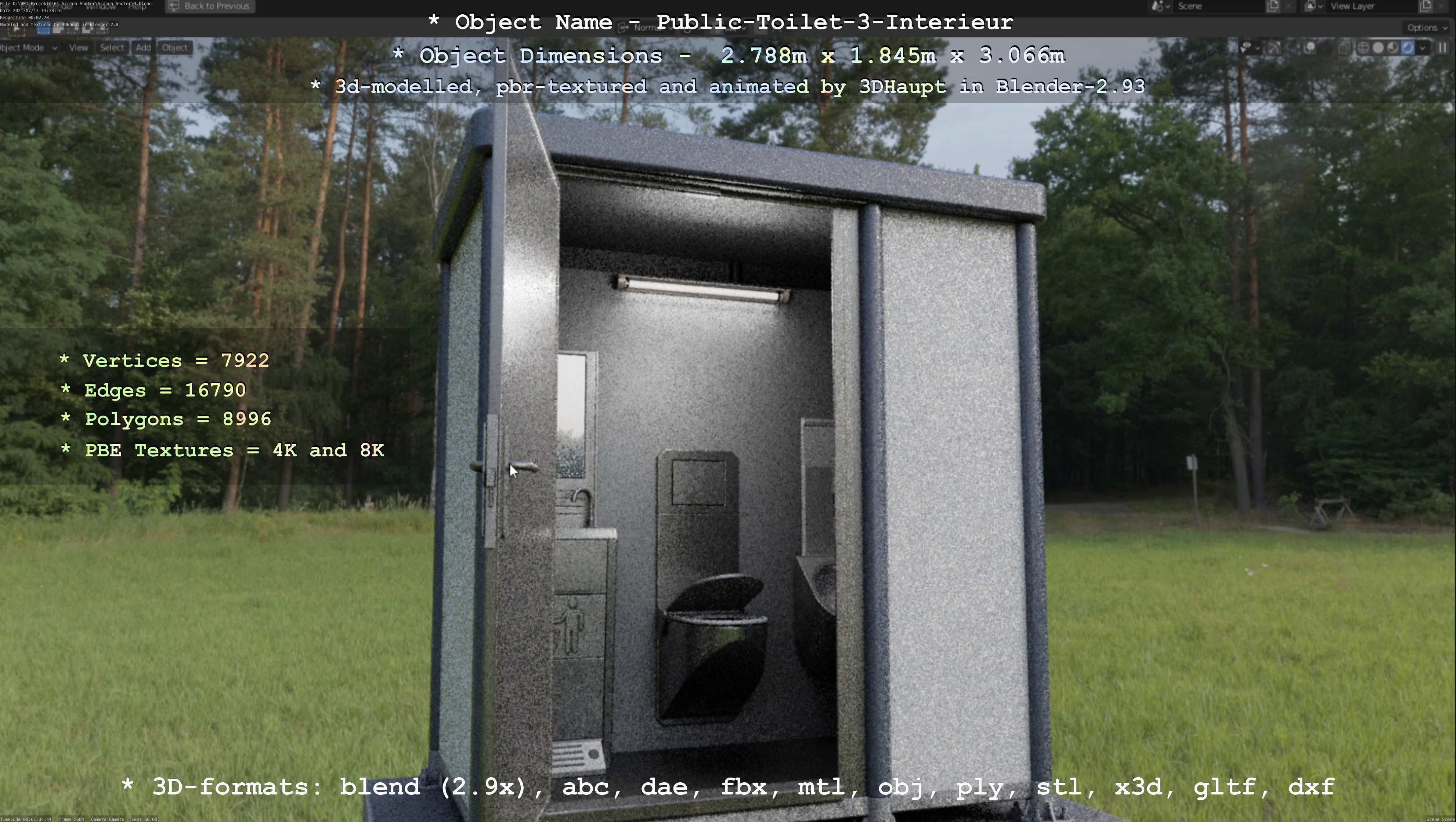 Public Toilet Version 3 - Interior Low-poly 3D model_75