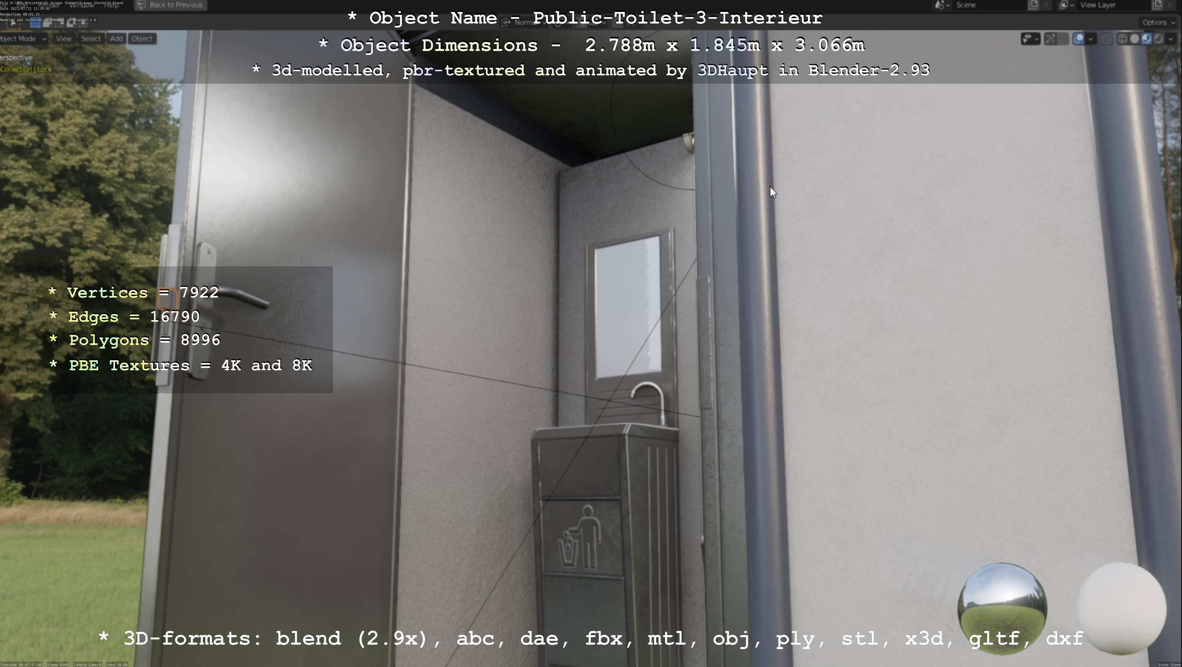 Public Toilet Version 3 - Interior Low-poly 3D model_81