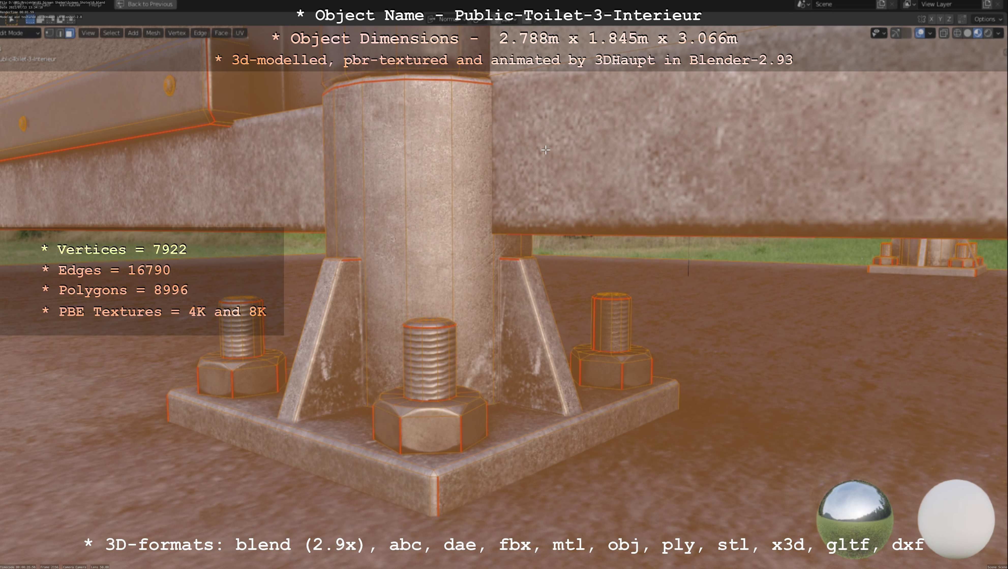 Public Toilet Version 3 - Interior Low-poly 3D model_57