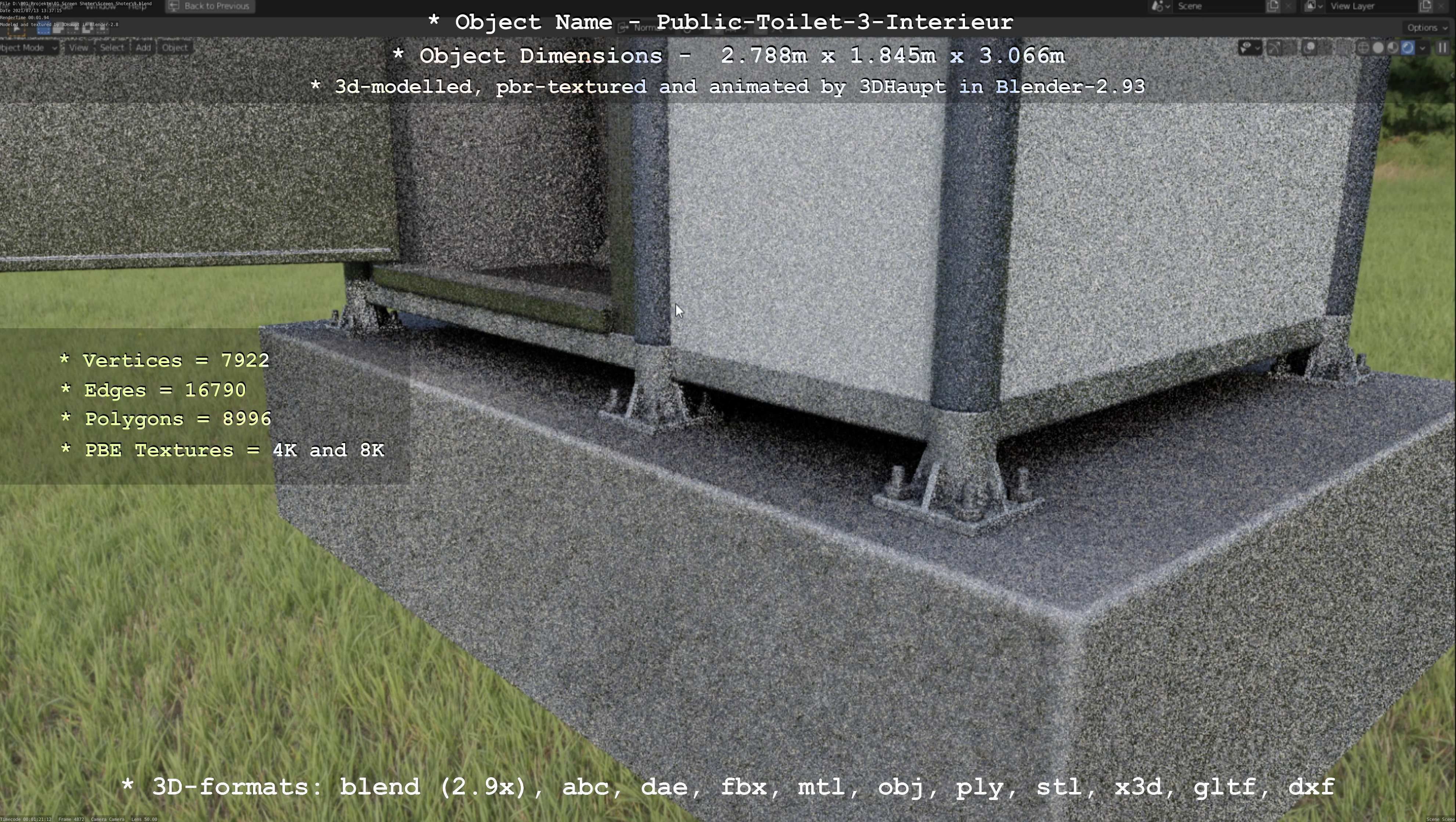 Public Toilet Version 3 - Interior Low-poly 3D model_86