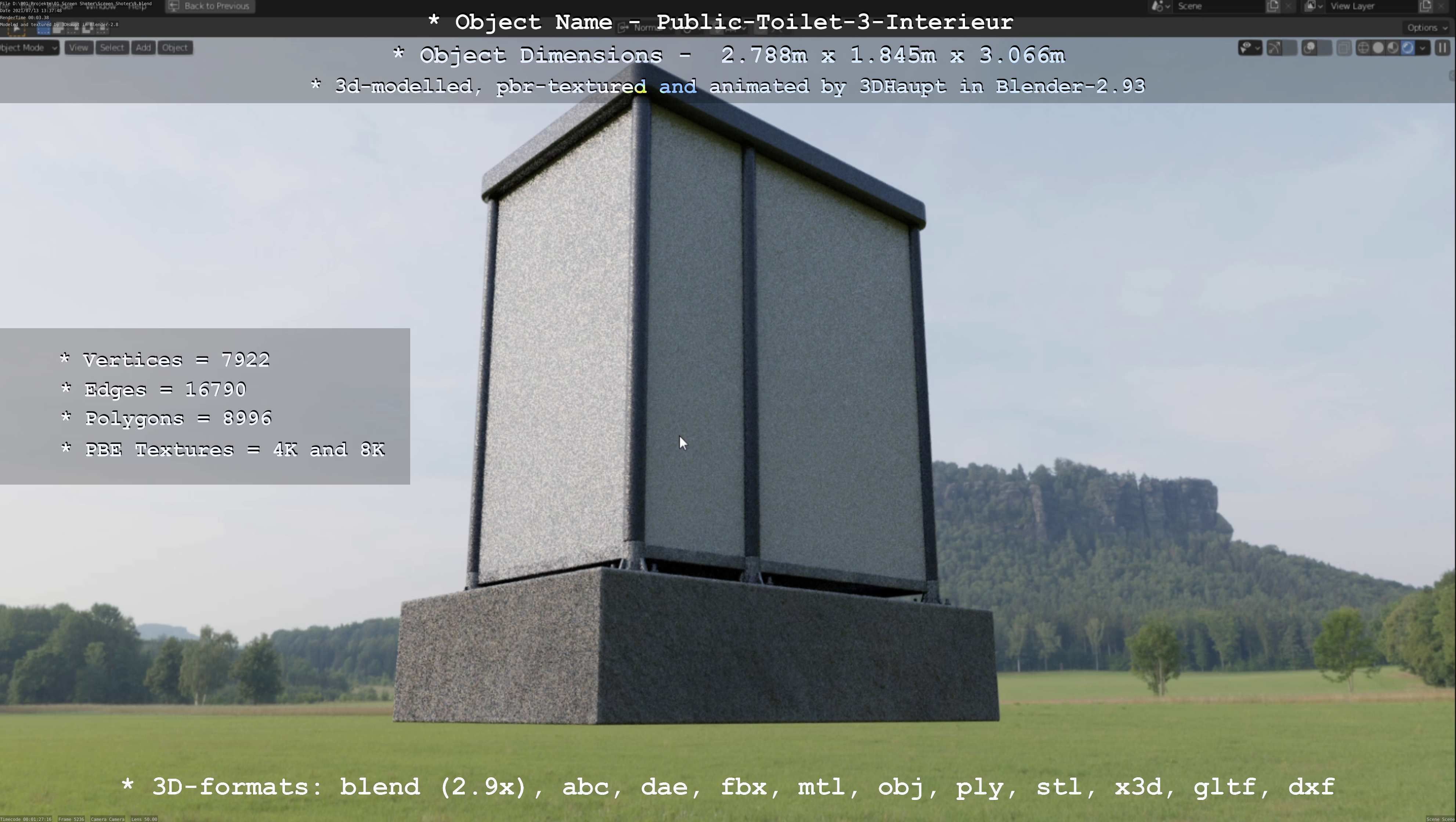 Public Toilet Version 3 - Interior Low-poly 3D model_88