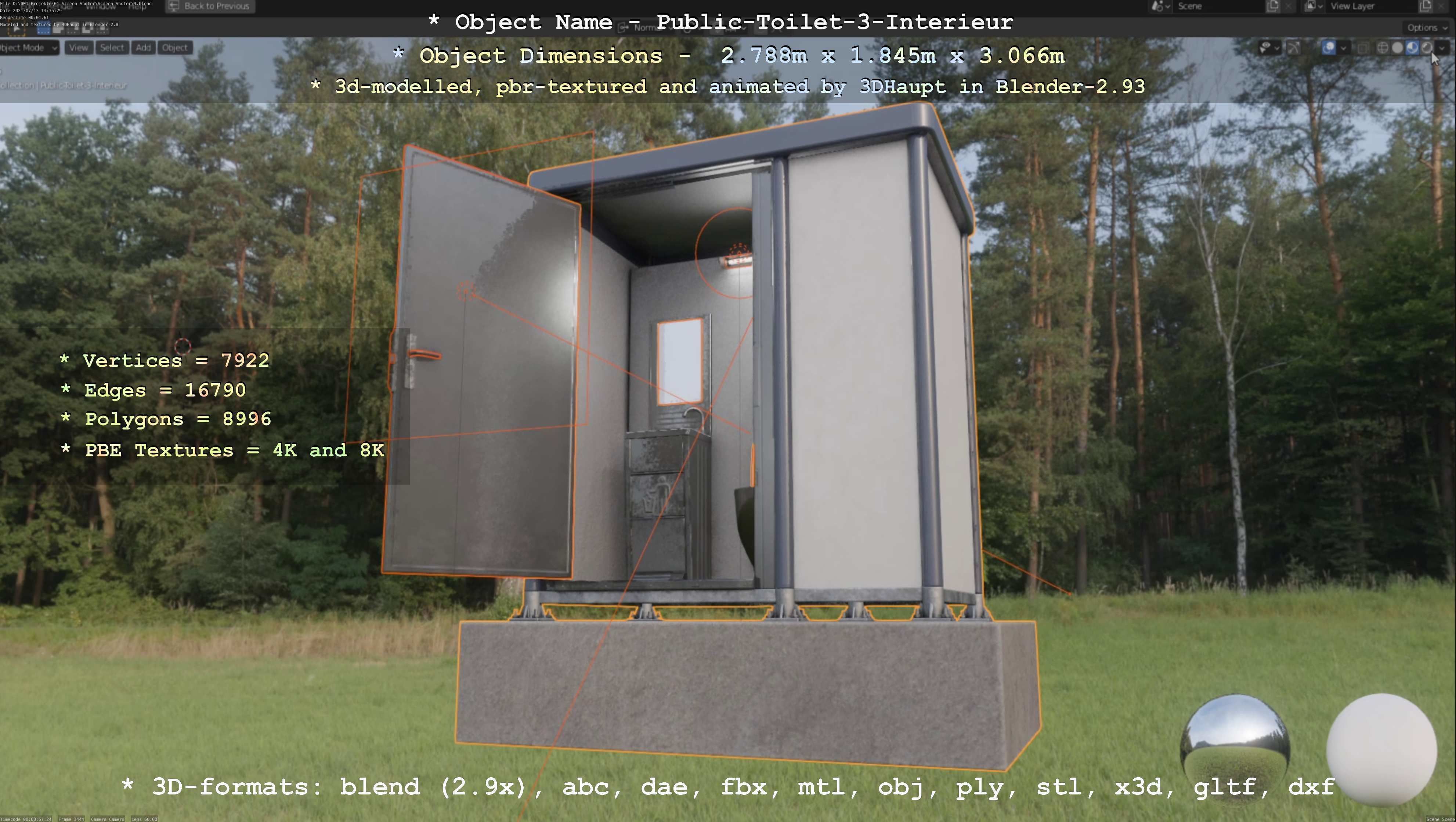 Public Toilet Version 3 - Interior Low-poly 3D model_67