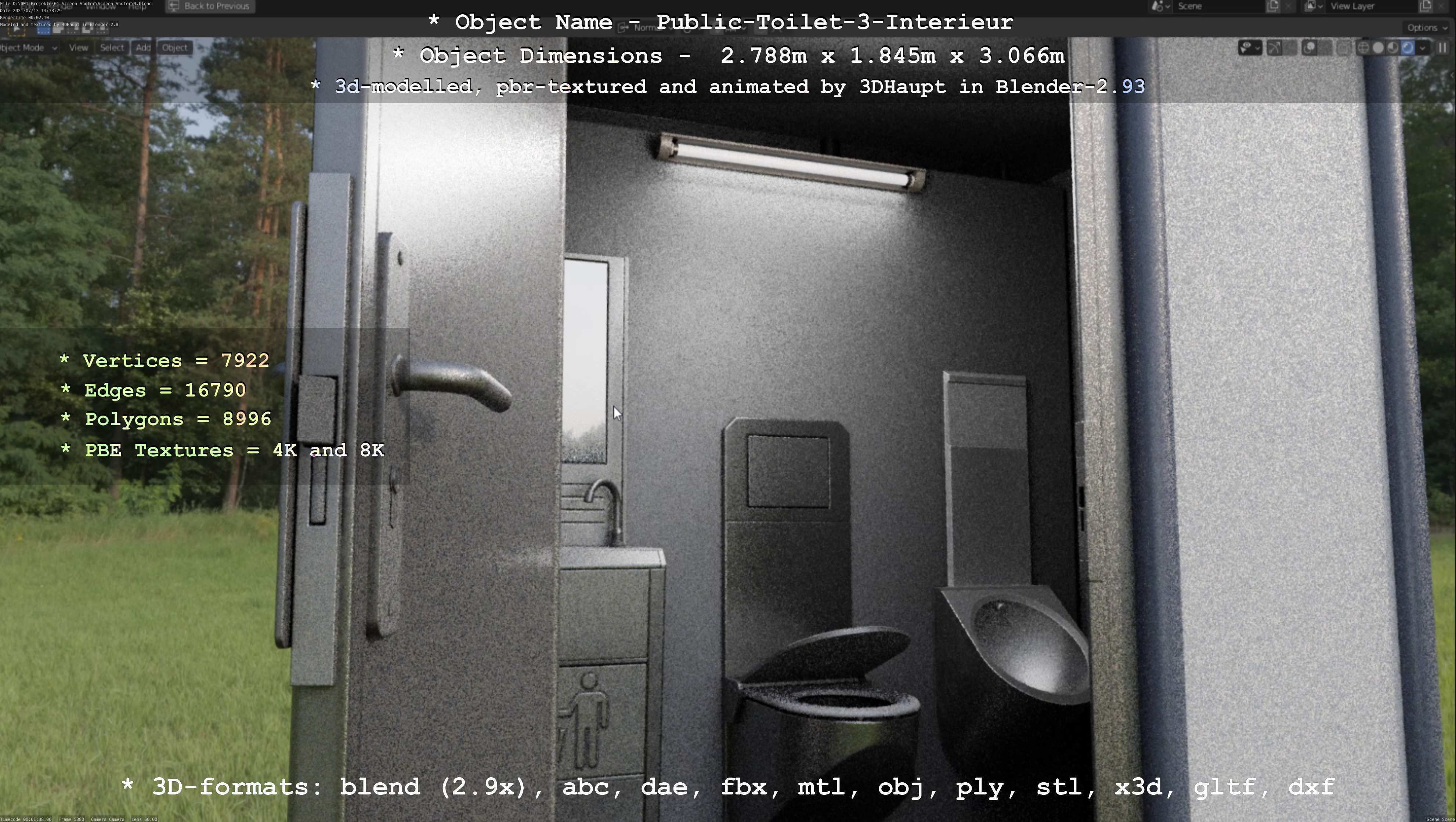 Public Toilet Version 3 - Interior Low-poly 3D model_94