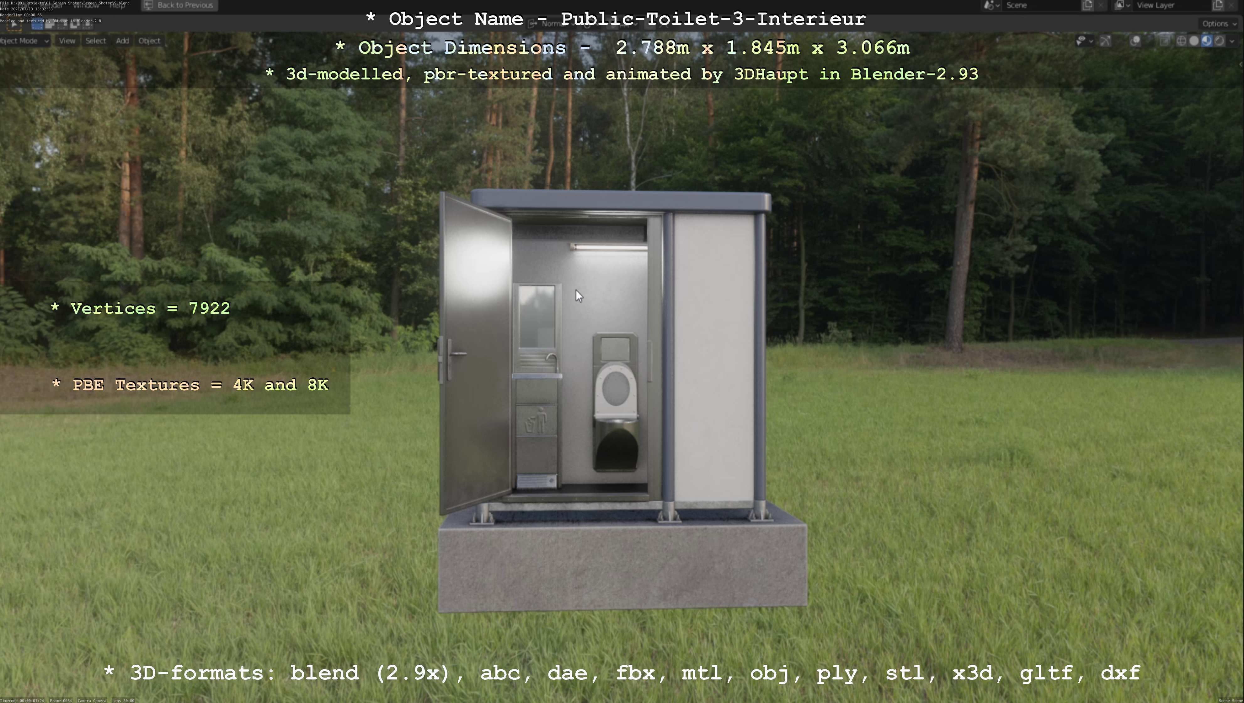 Public Toilet Version 3 - Interior Low-poly 3D model_100