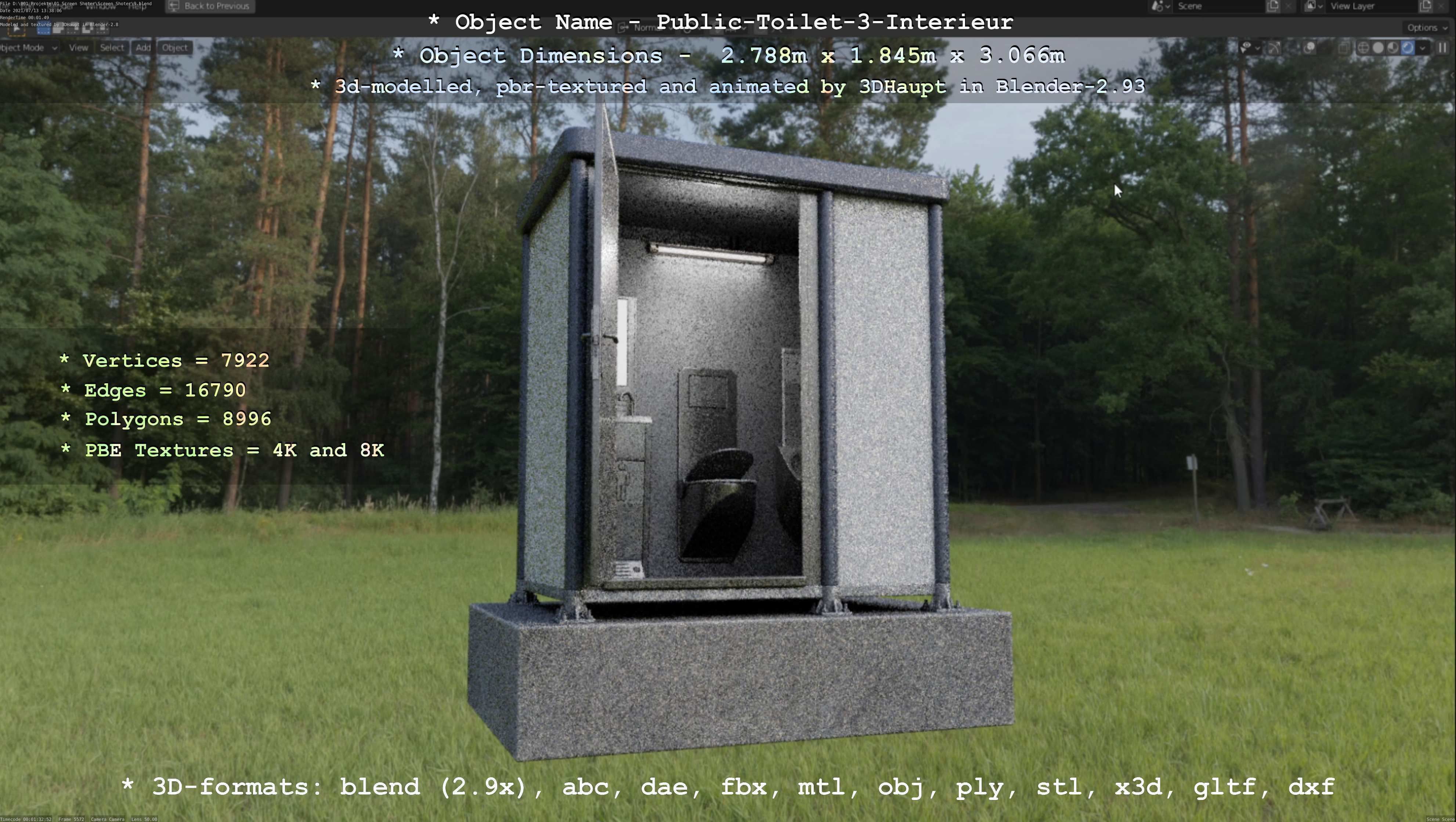 Public Toilet Version 3 - Interior Low-poly 3D model_96