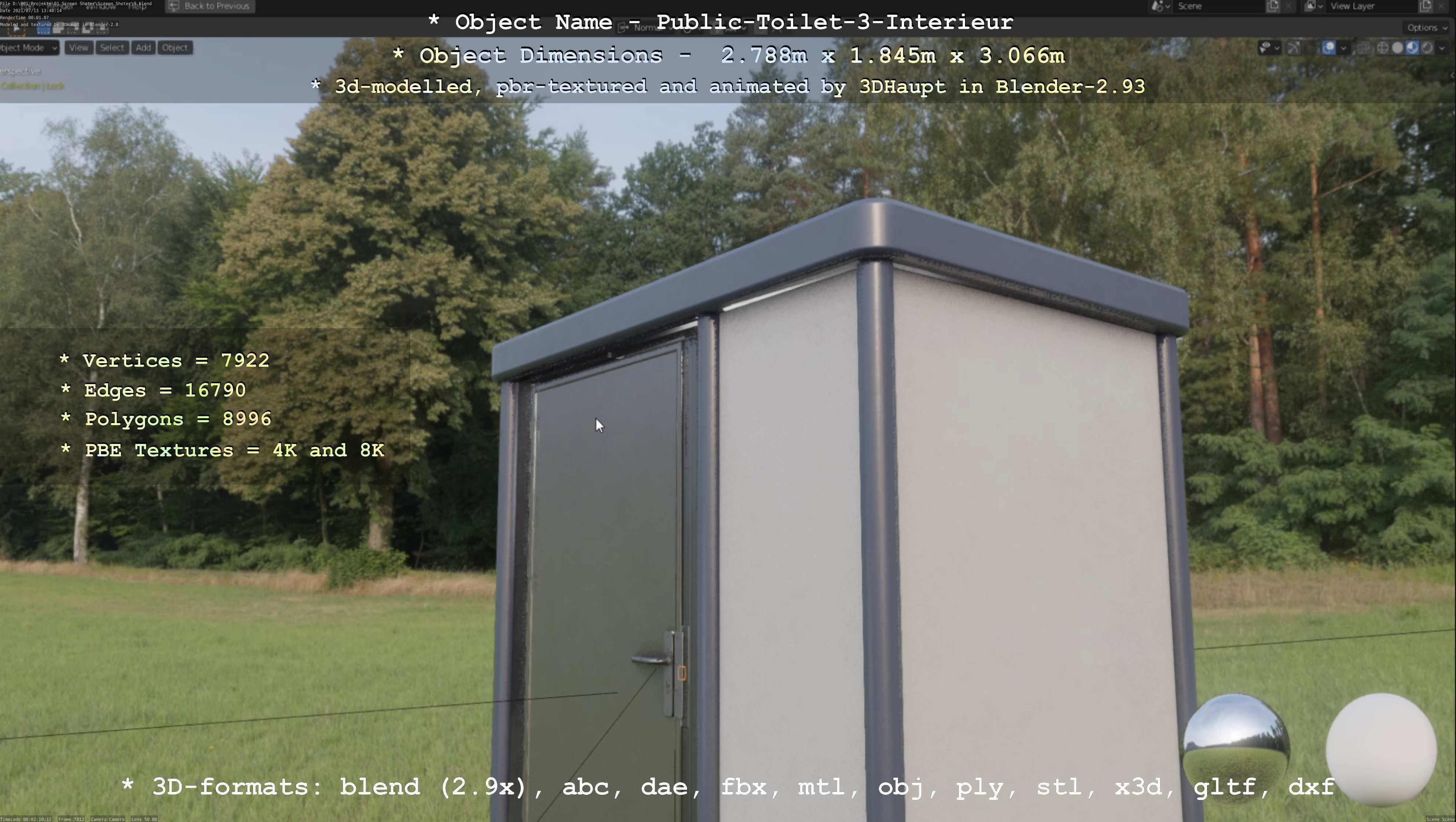 Public Toilet Version 3 - Interior Low-poly 3D model_43