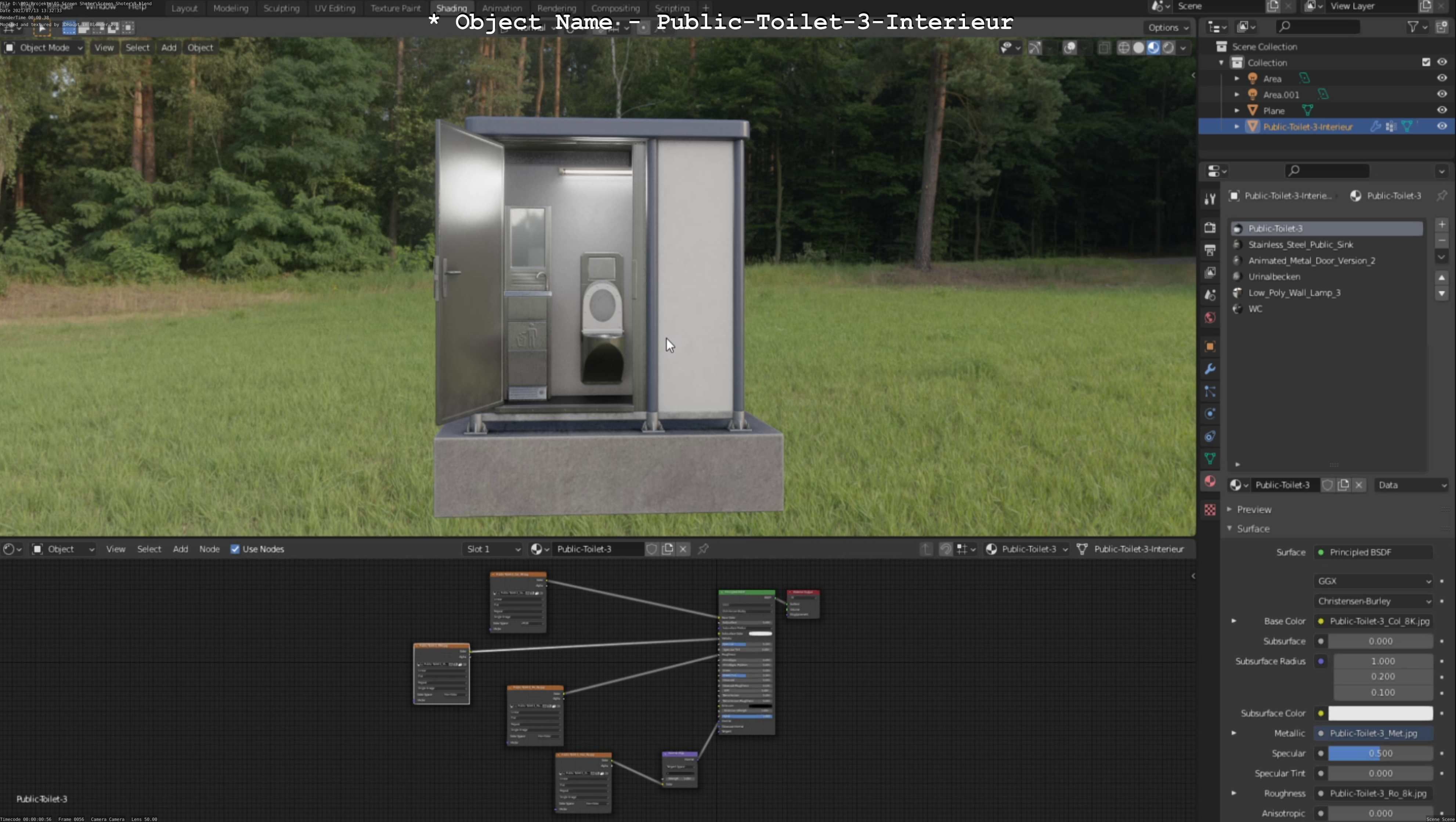 Public Toilet Version 3 - Interior Low-poly 3D model_41