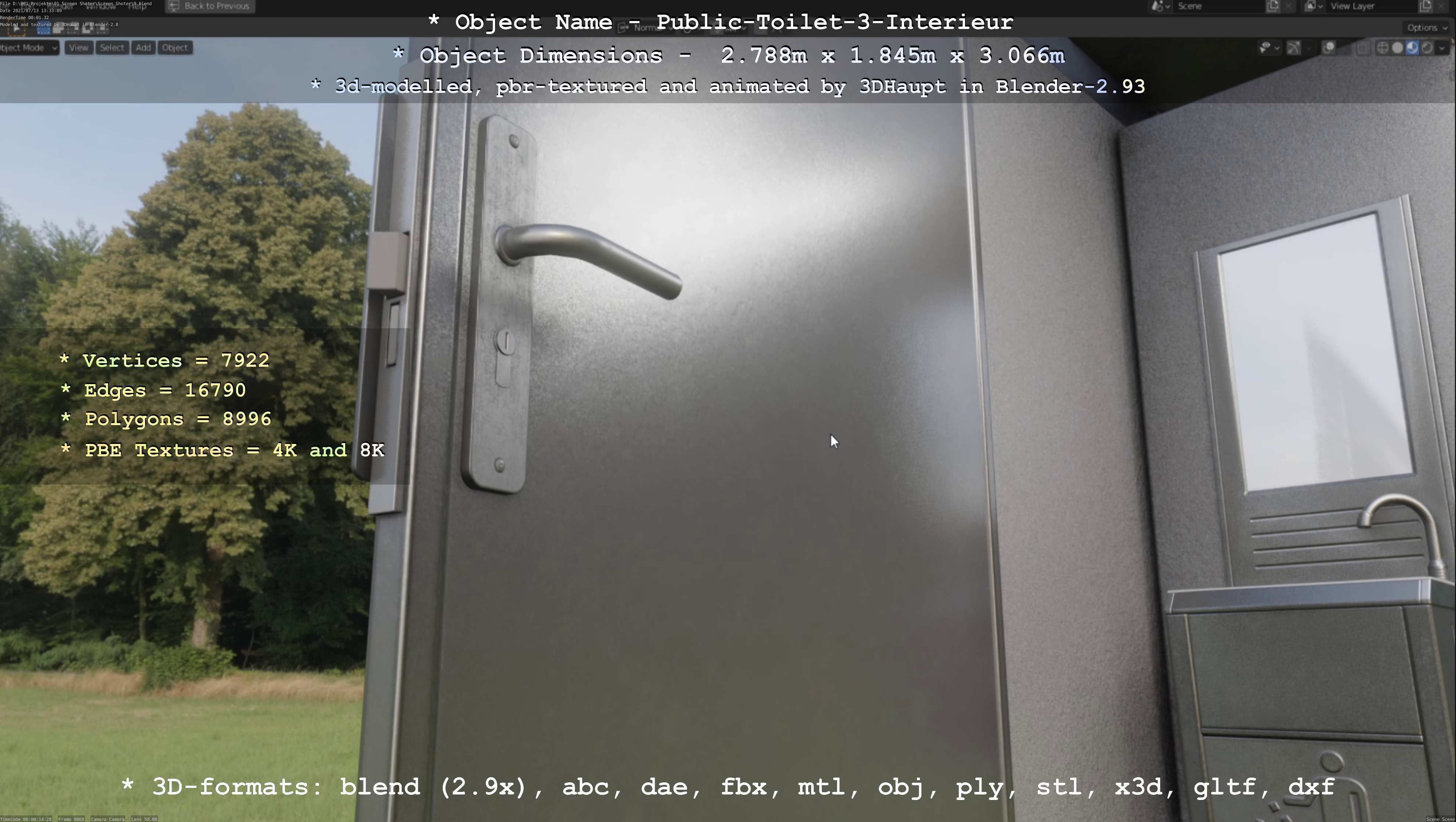 Public Toilet Version 3 - Interior Low-poly 3D model_107