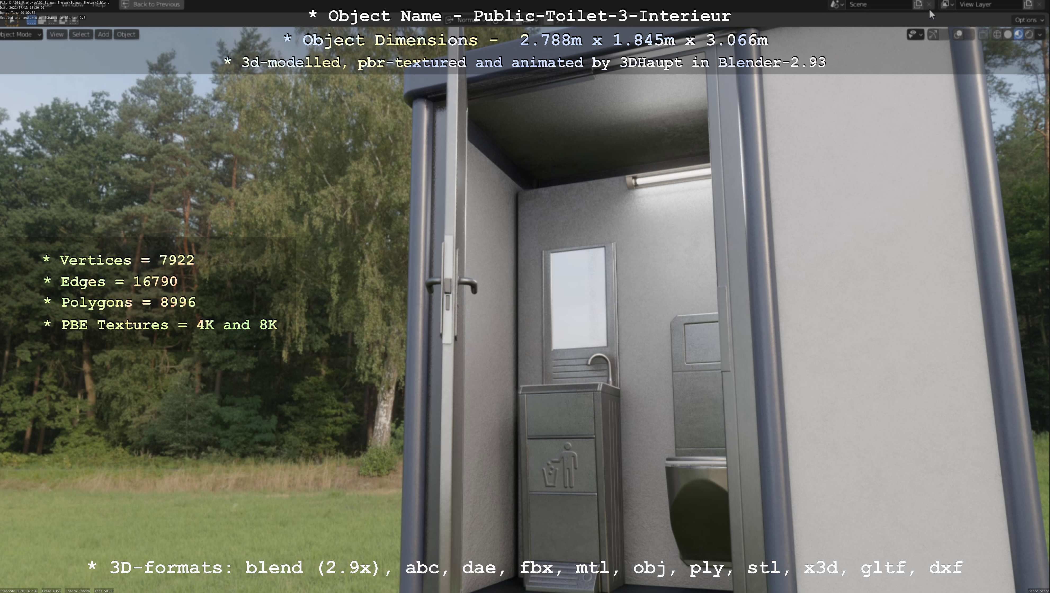 Public Toilet Version 3 - Interior Low-poly 3D model_78