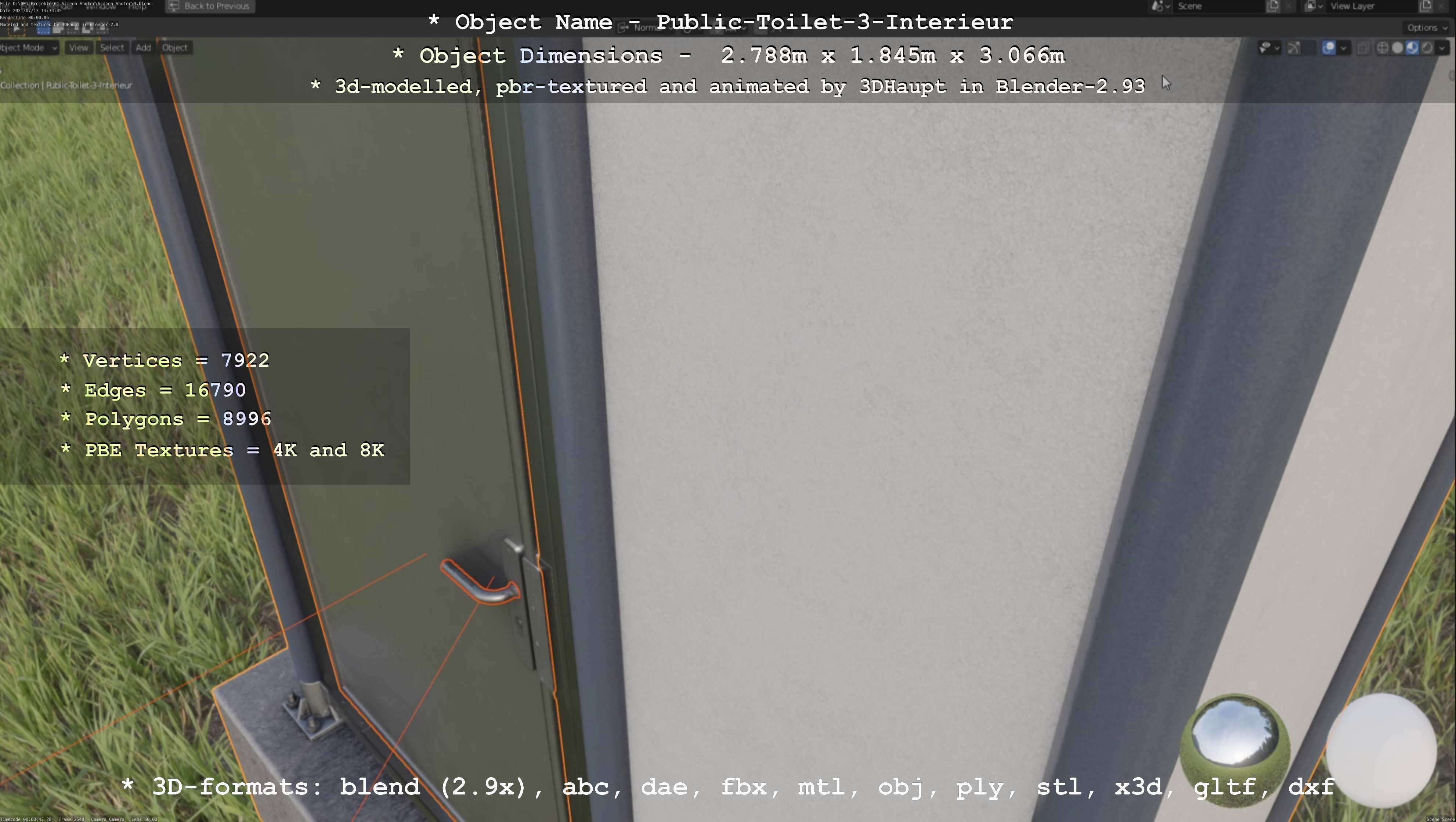 Public Toilet Version 3 - Interior Low-poly 3D model_112