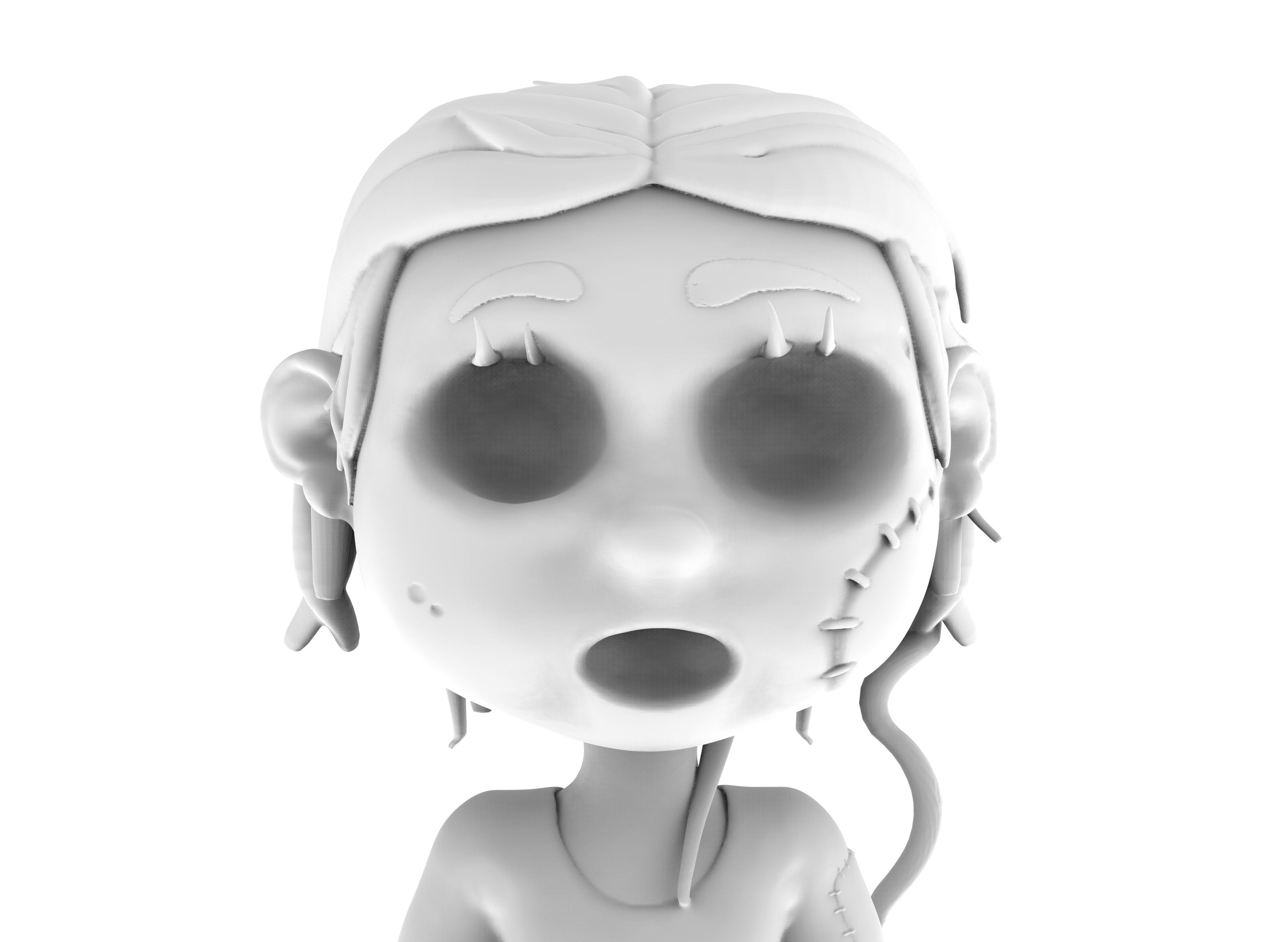 Cartoon character horror girl 3D print model_11
