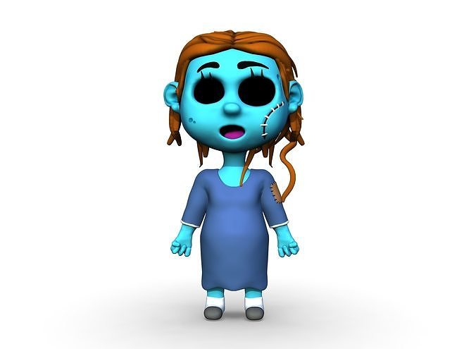 Cartoon character horror girl 3D print model