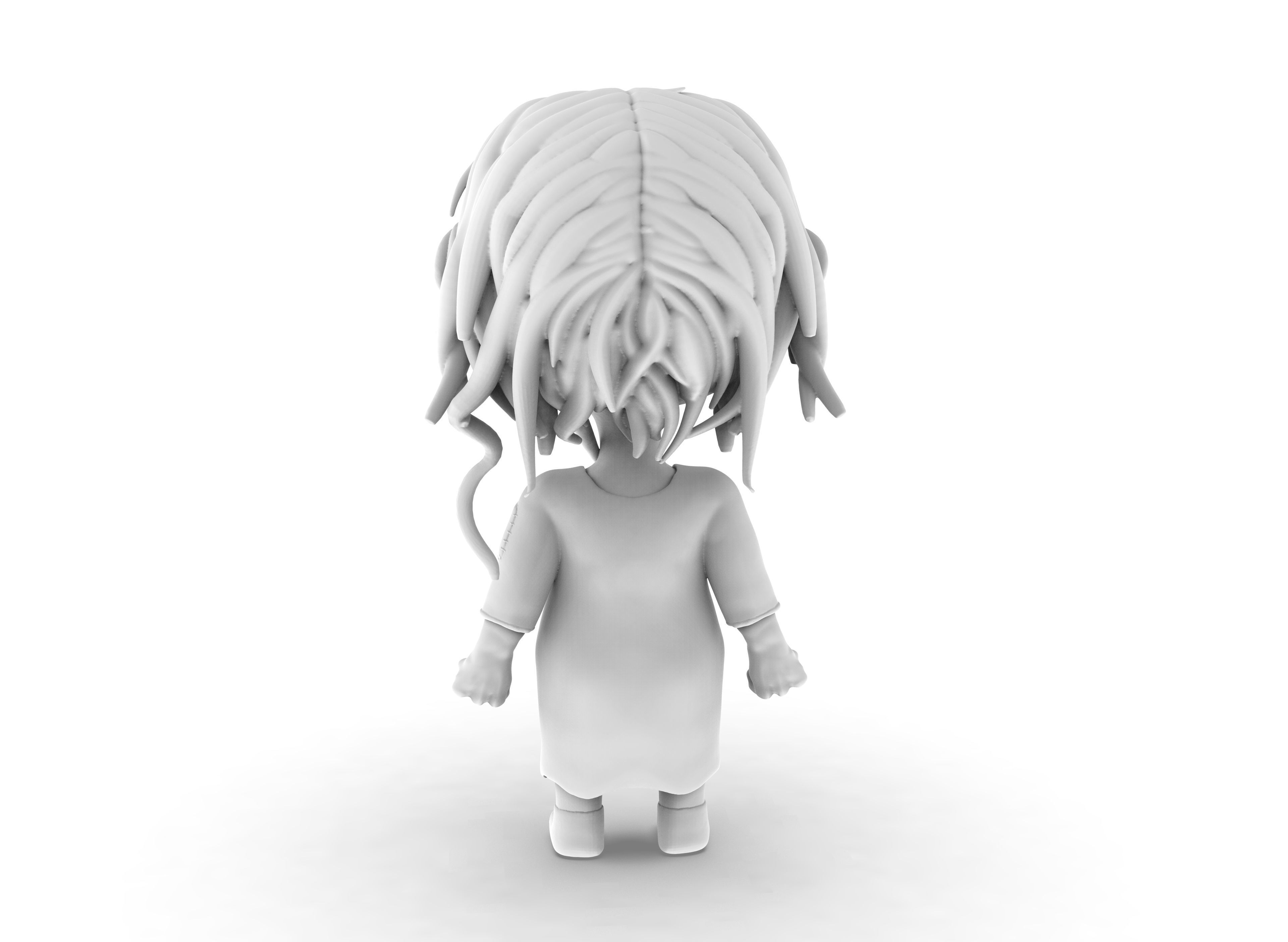 Cartoon character horror girl 3D print model_9