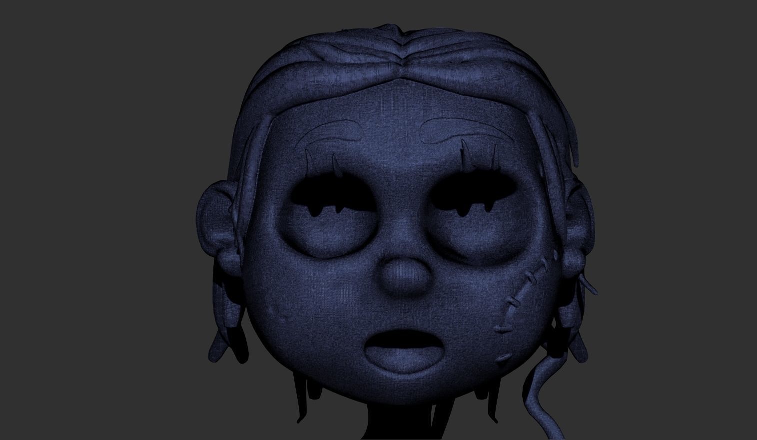 Cartoon character horror girl 3D print model_13