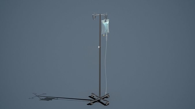 Dropper Stand with Bag Low-poly 3D model