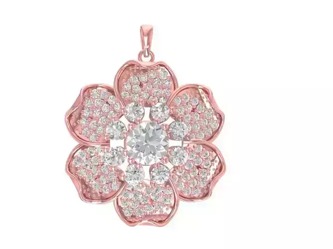 diamond flower pendant for women 744