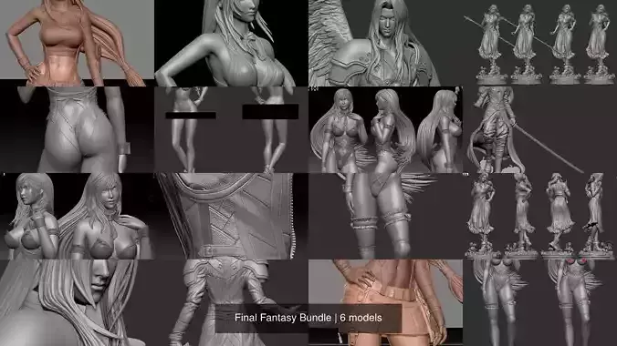 Final Fantasy Bundle 3D Model Collection