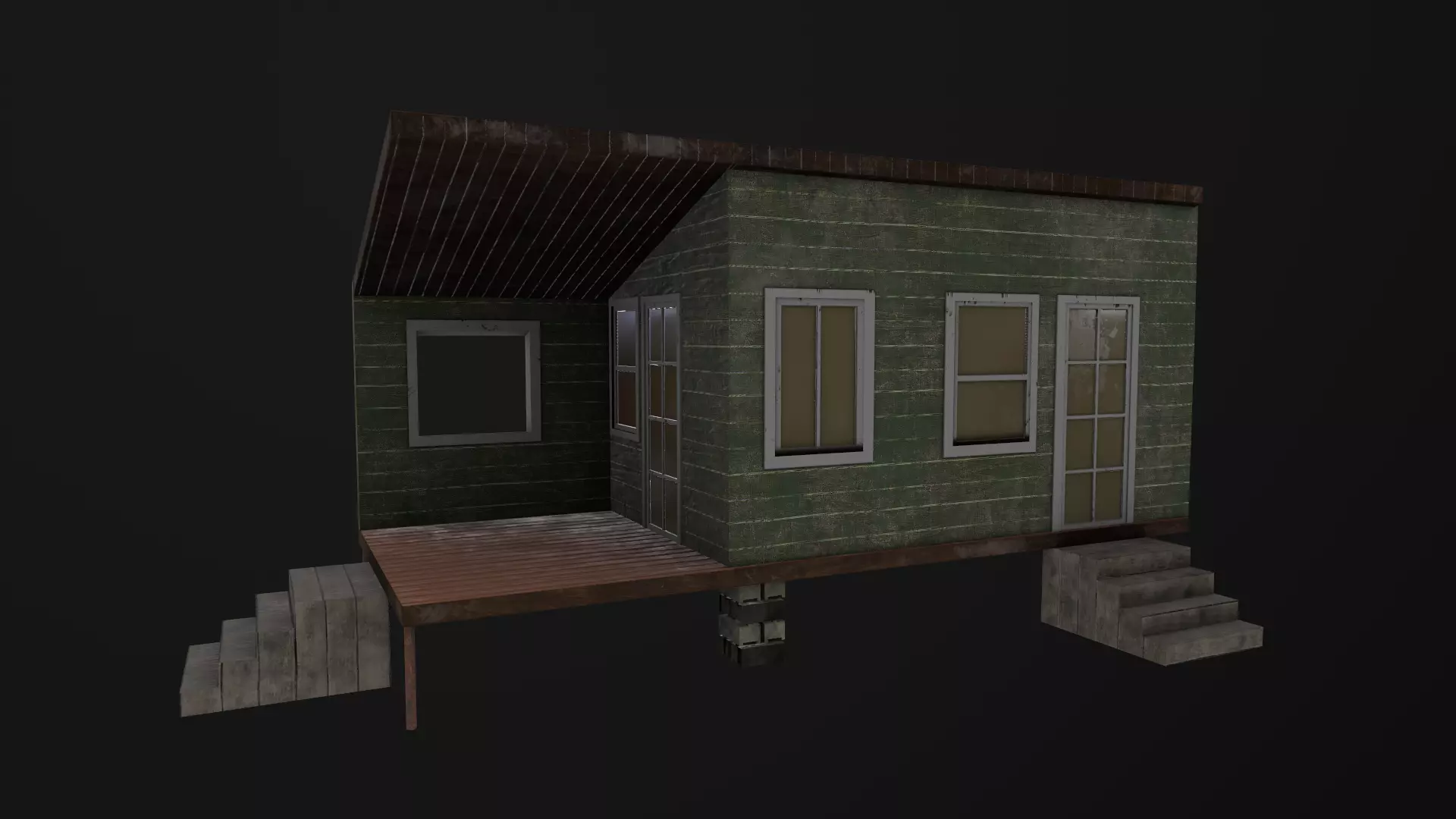 Cabine House Low-poly 3D model_0