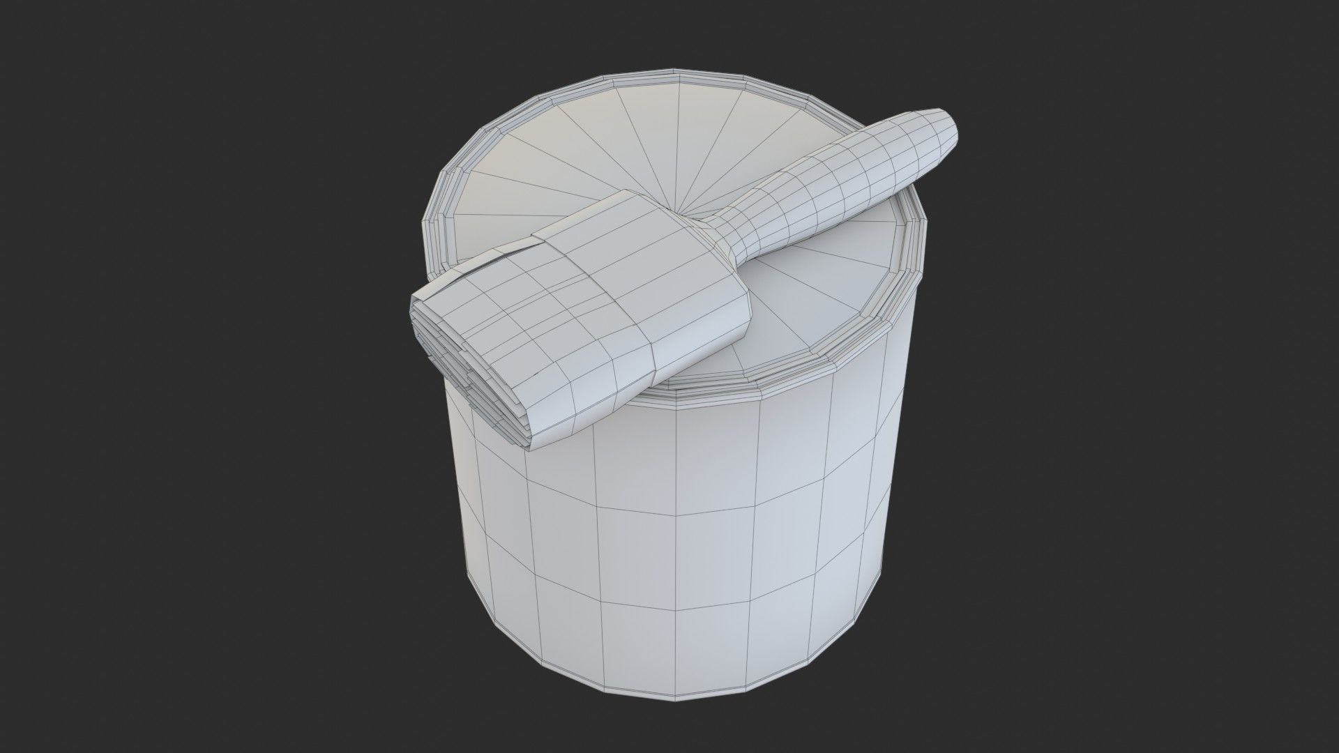 Paint Bucket and Paint Brush Low-poly 3D model_10