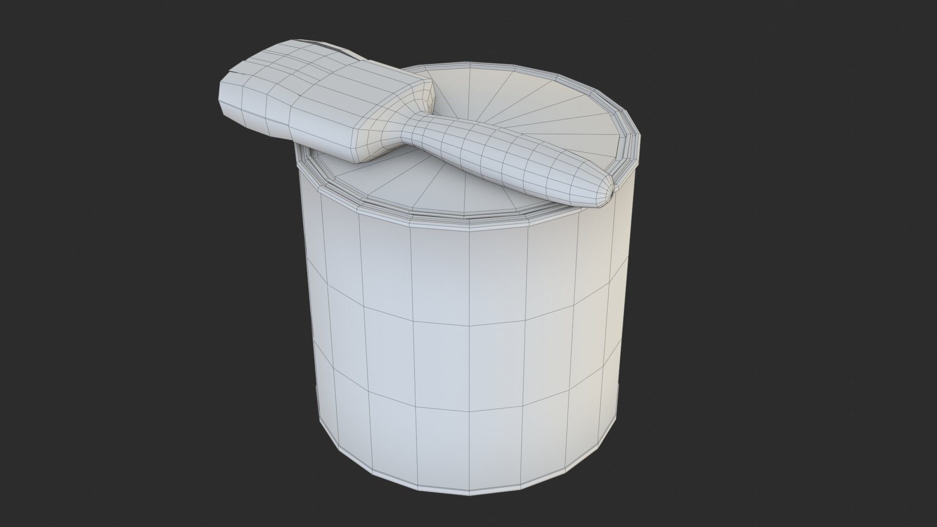 Paint Bucket and Paint Brush Low-poly 3D model_9