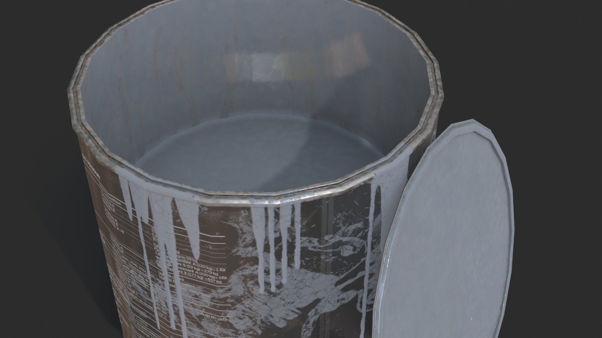 Paint Bucket and Paint Brush Low-poly 3D model_7