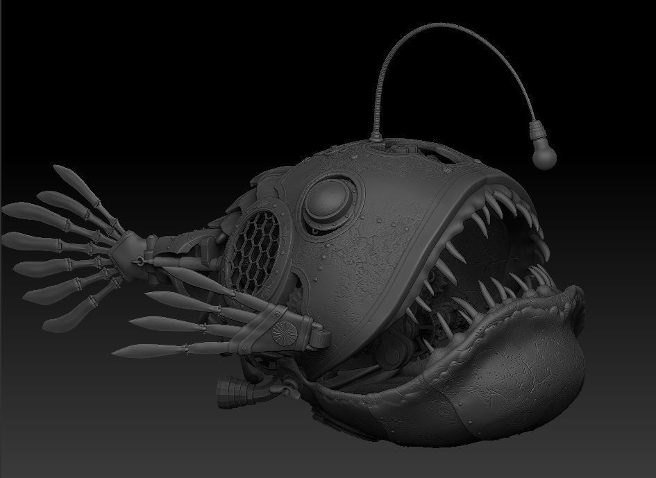 Steampunk  Fish 3D model_1