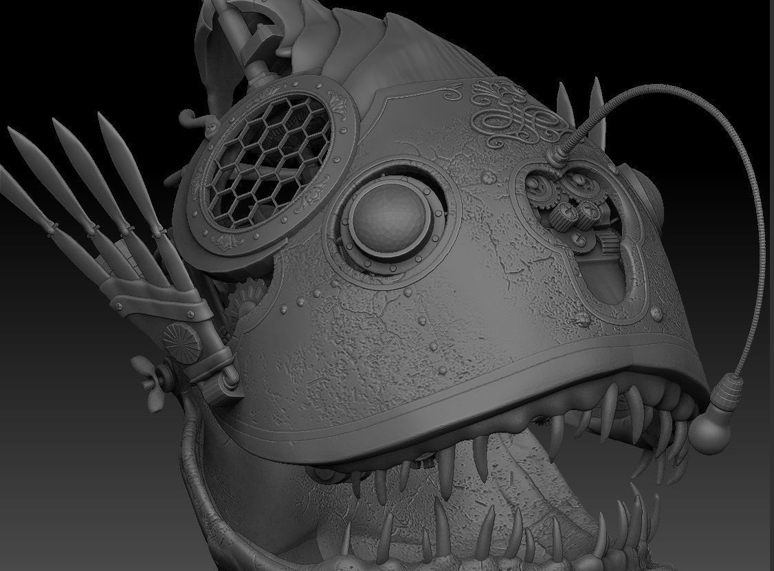 Steampunk  Fish 3D model_5