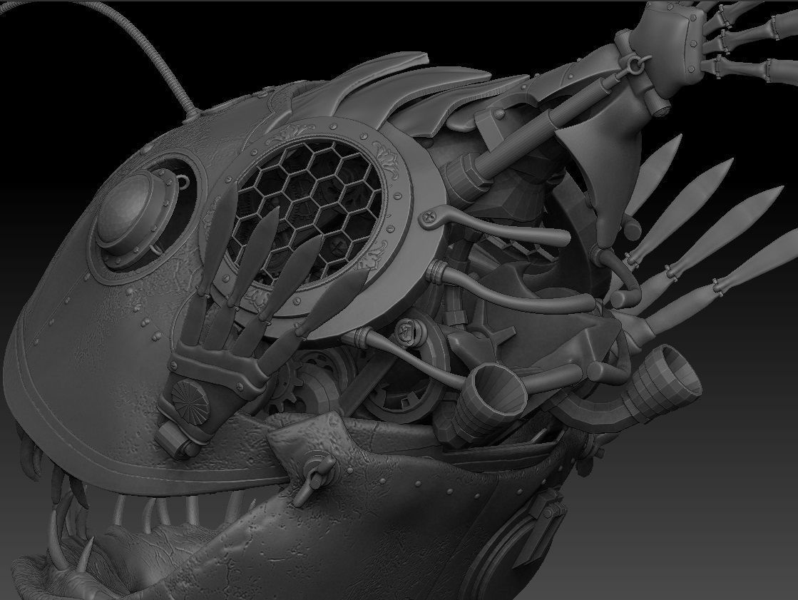 Steampunk  Fish 3D model_4