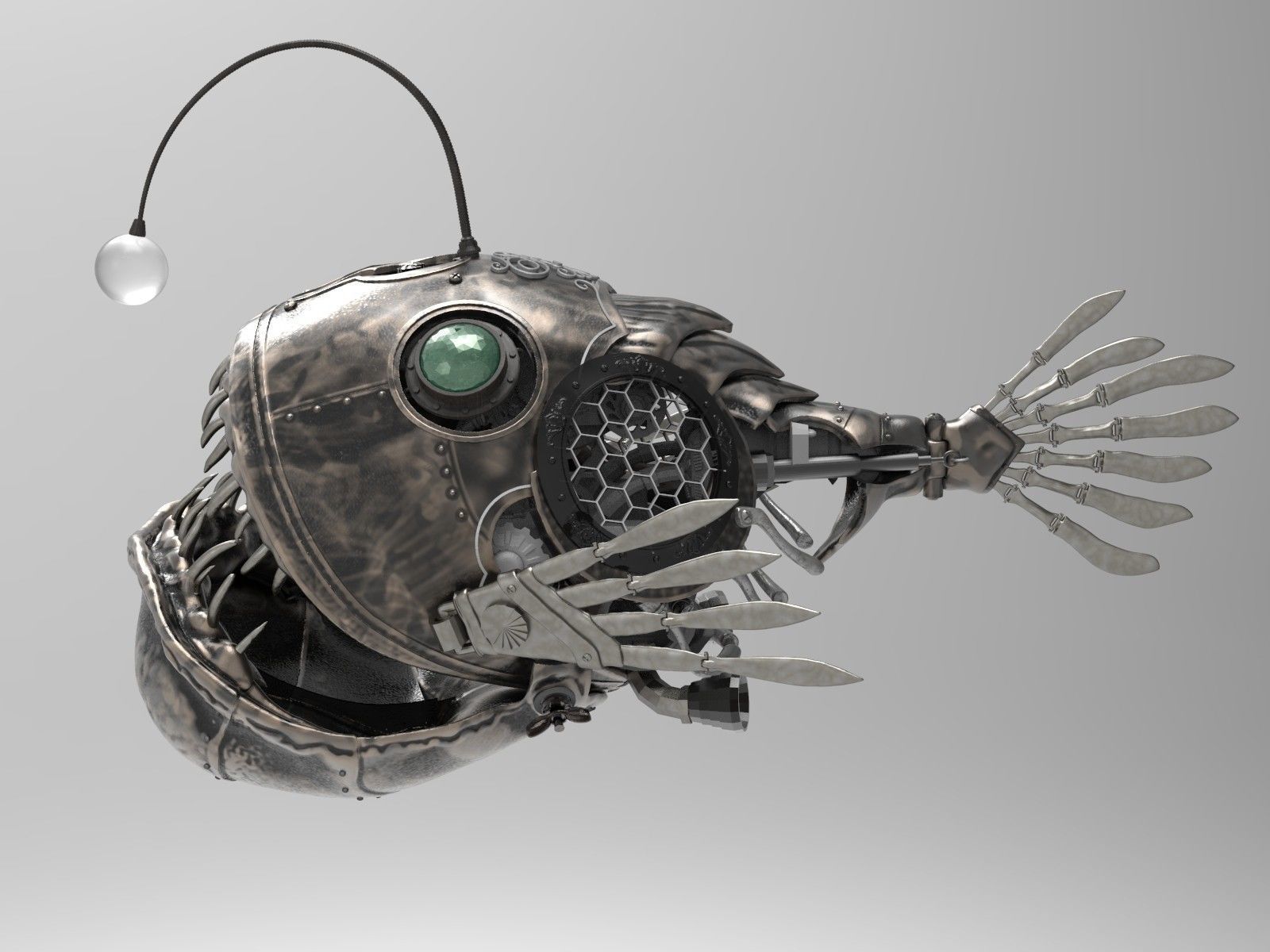 Steampunk  Fish 3D model_3